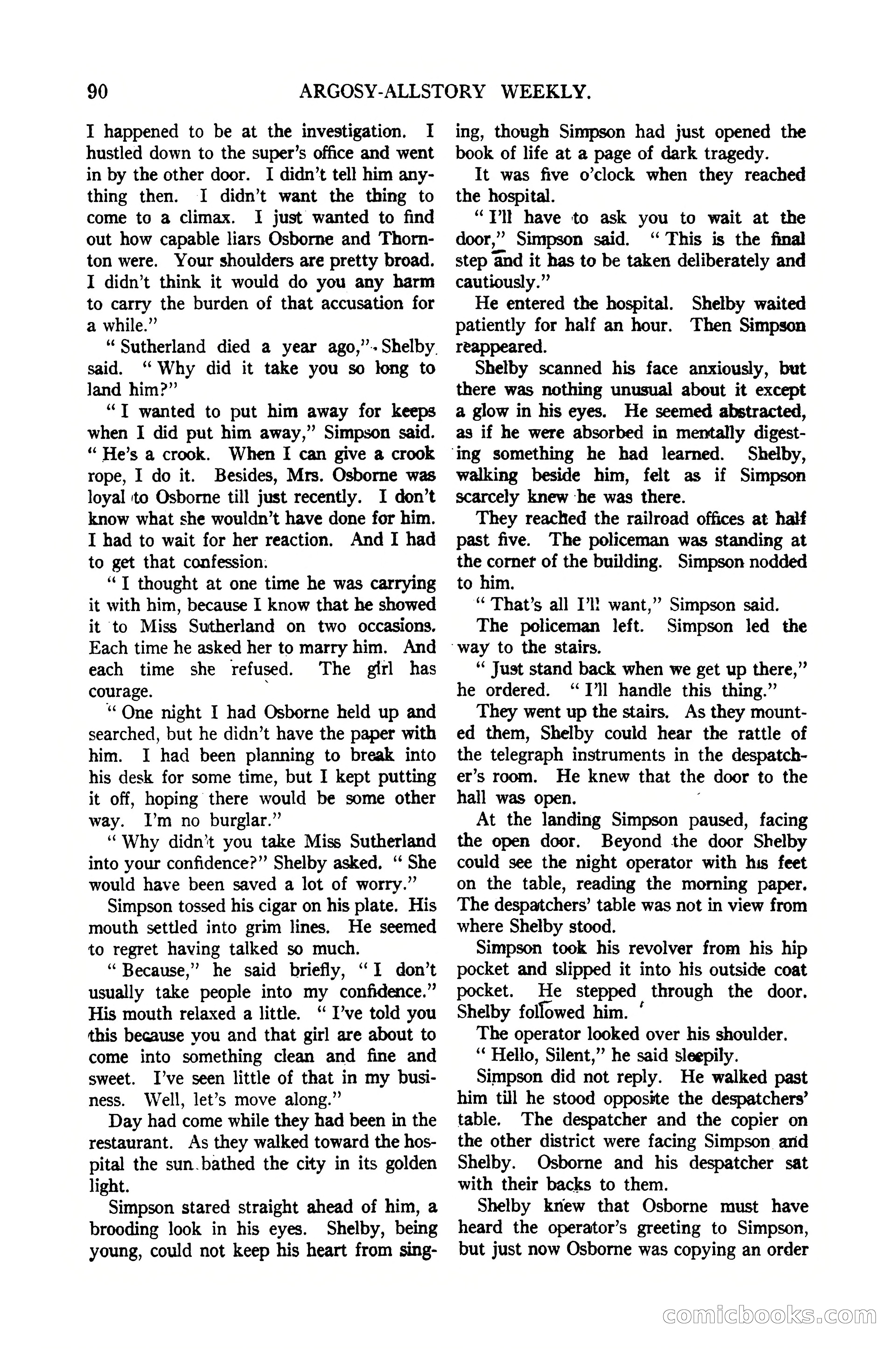 Argosy All-Story Weekly, January 21, 1922 — page 100 of 172