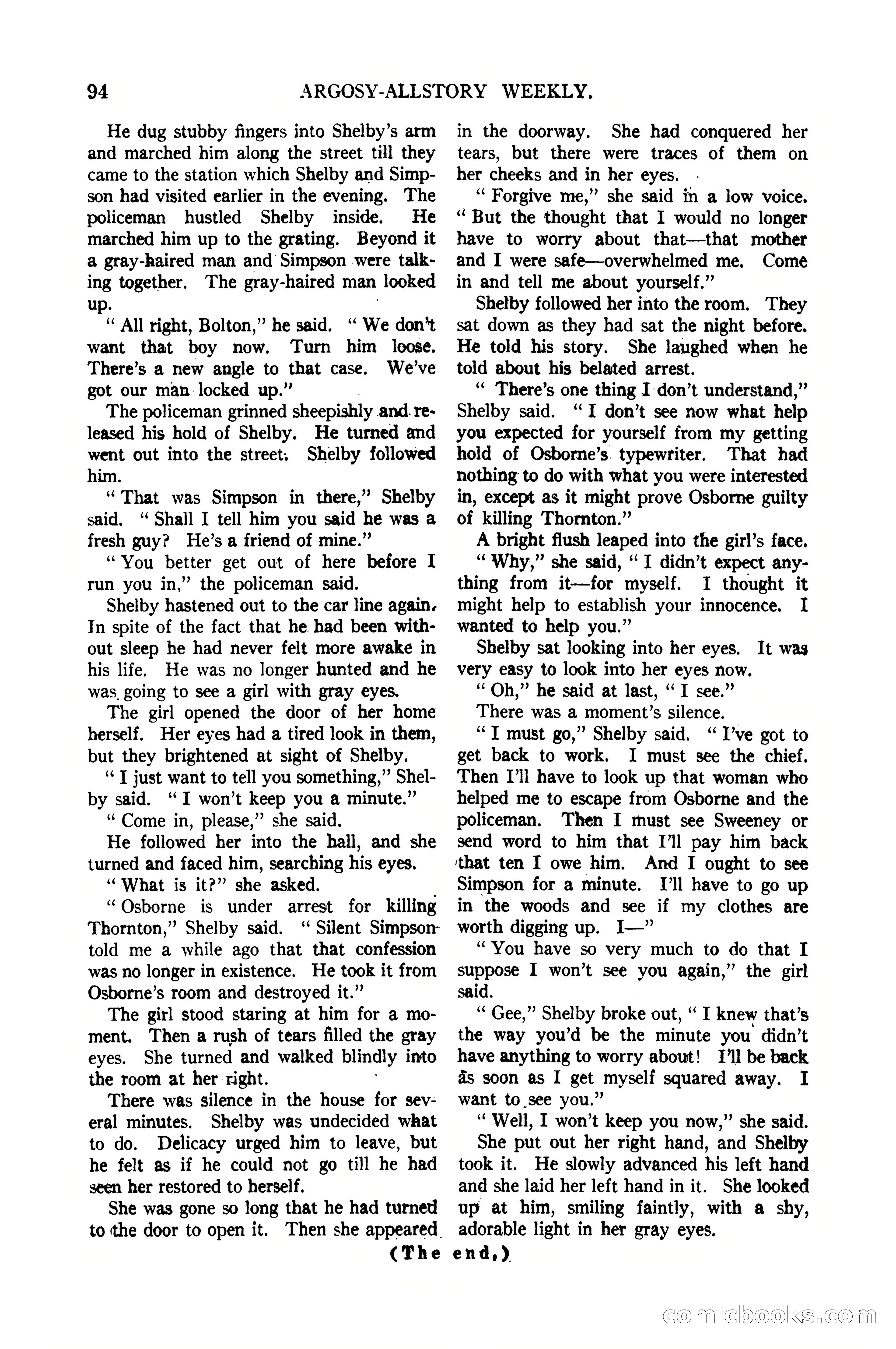 Argosy All-Story Weekly, January 21, 1922 — page 104 of 172