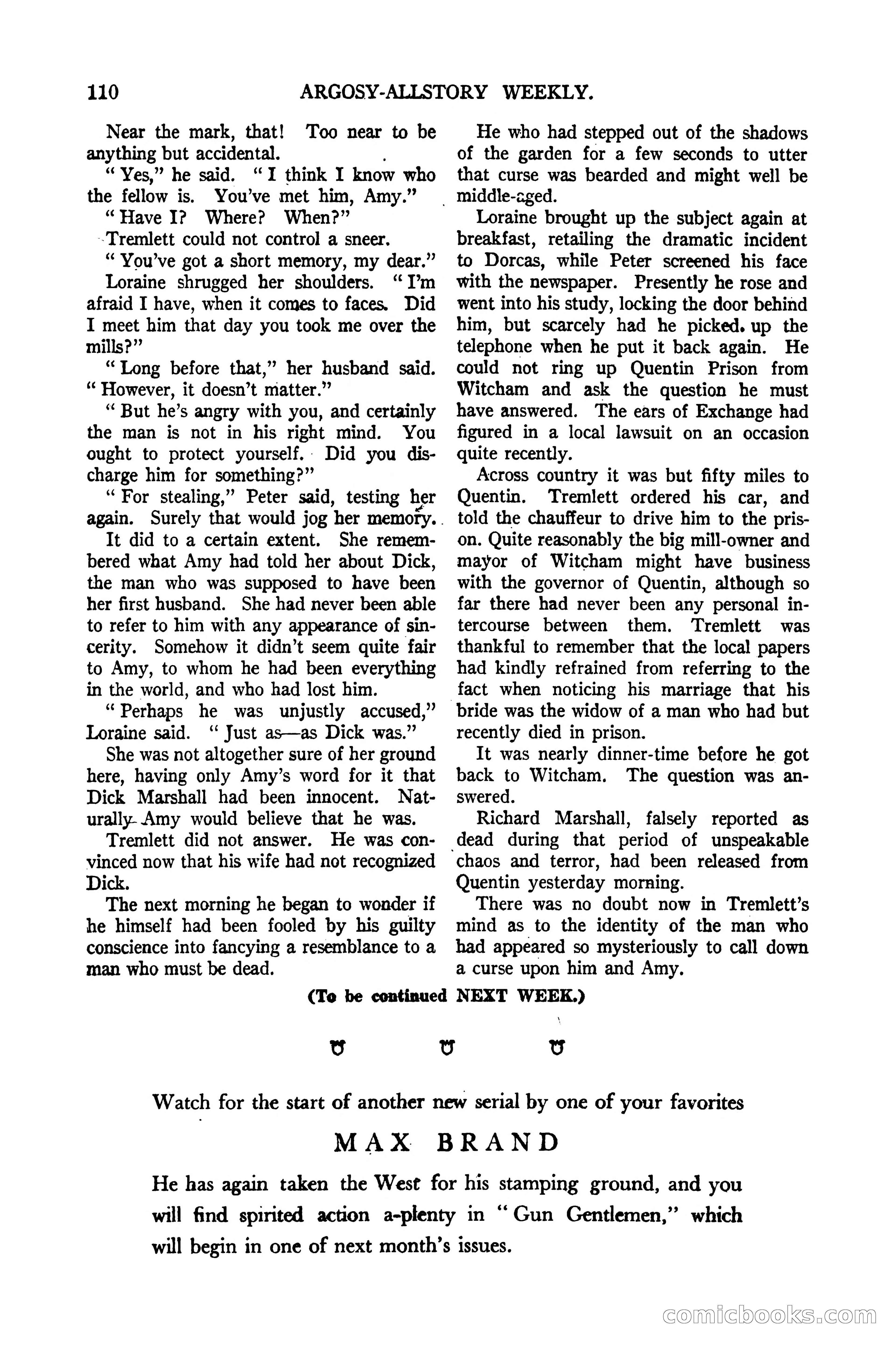 Argosy All-Story Weekly, January 21, 1922 — page 120 of 172