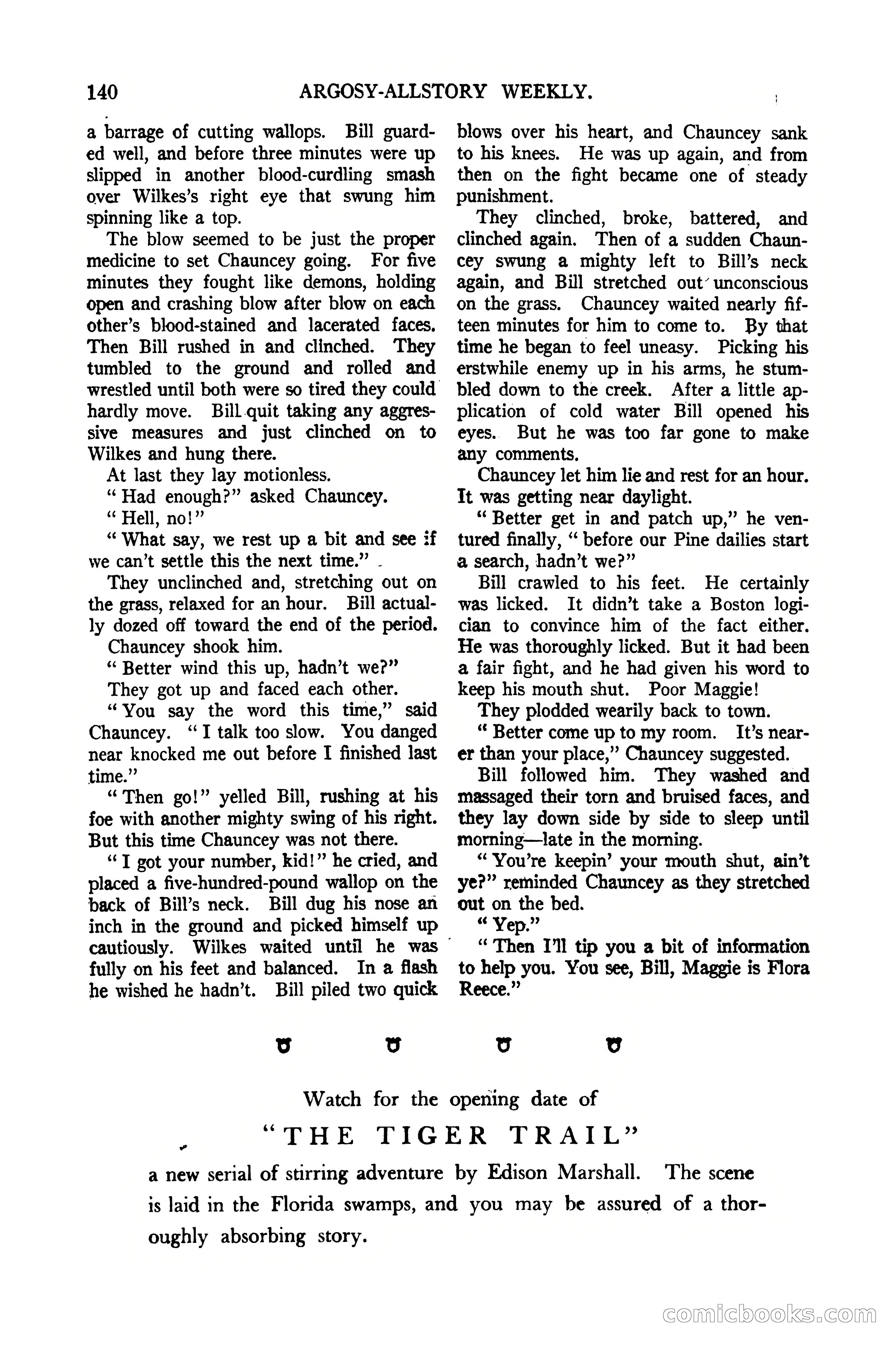 Argosy All-Story Weekly, January 21, 1922 — page 150 of 172