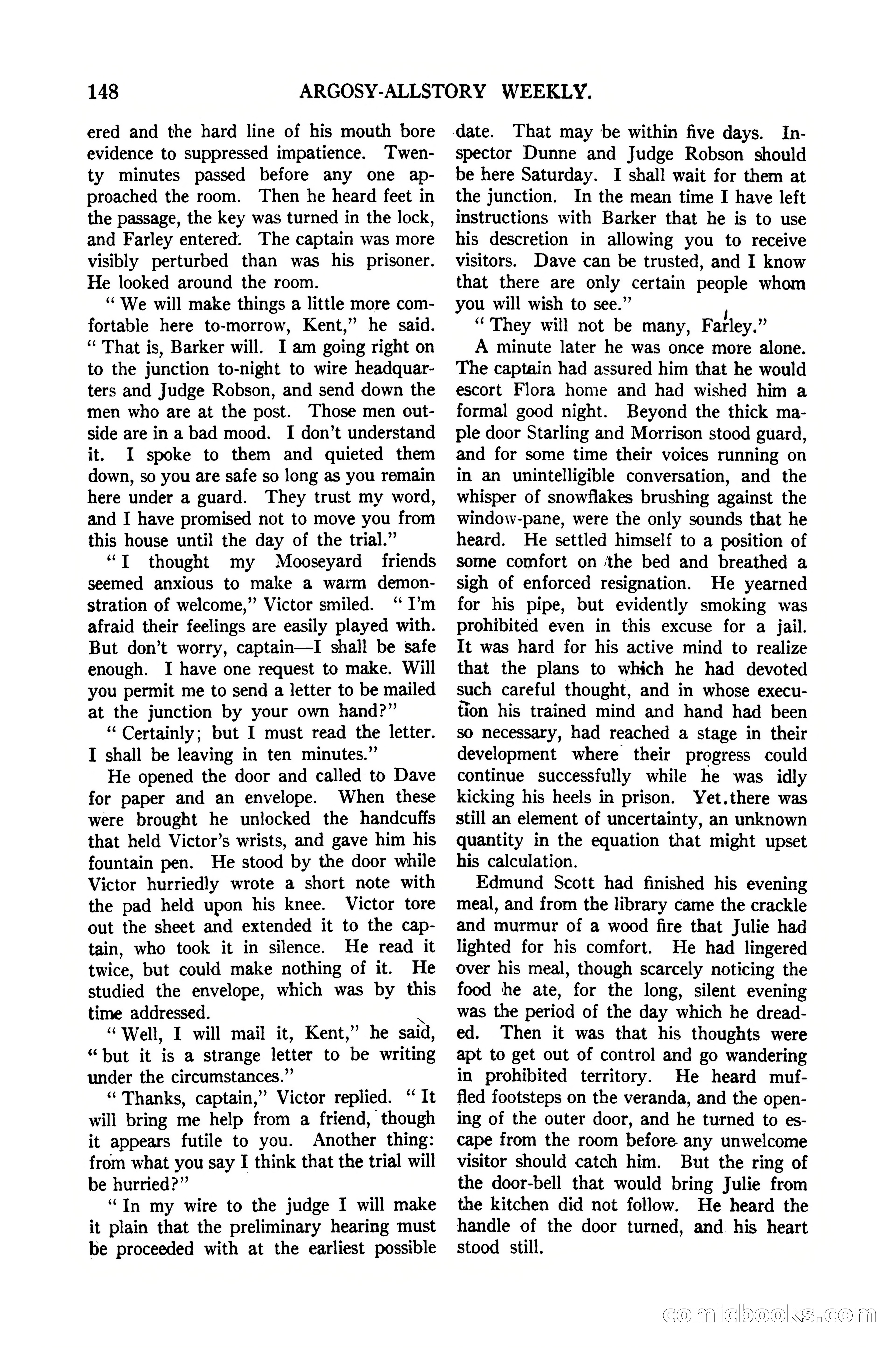 Argosy All-Story Weekly, January 21, 1922 — page 158 of 172
