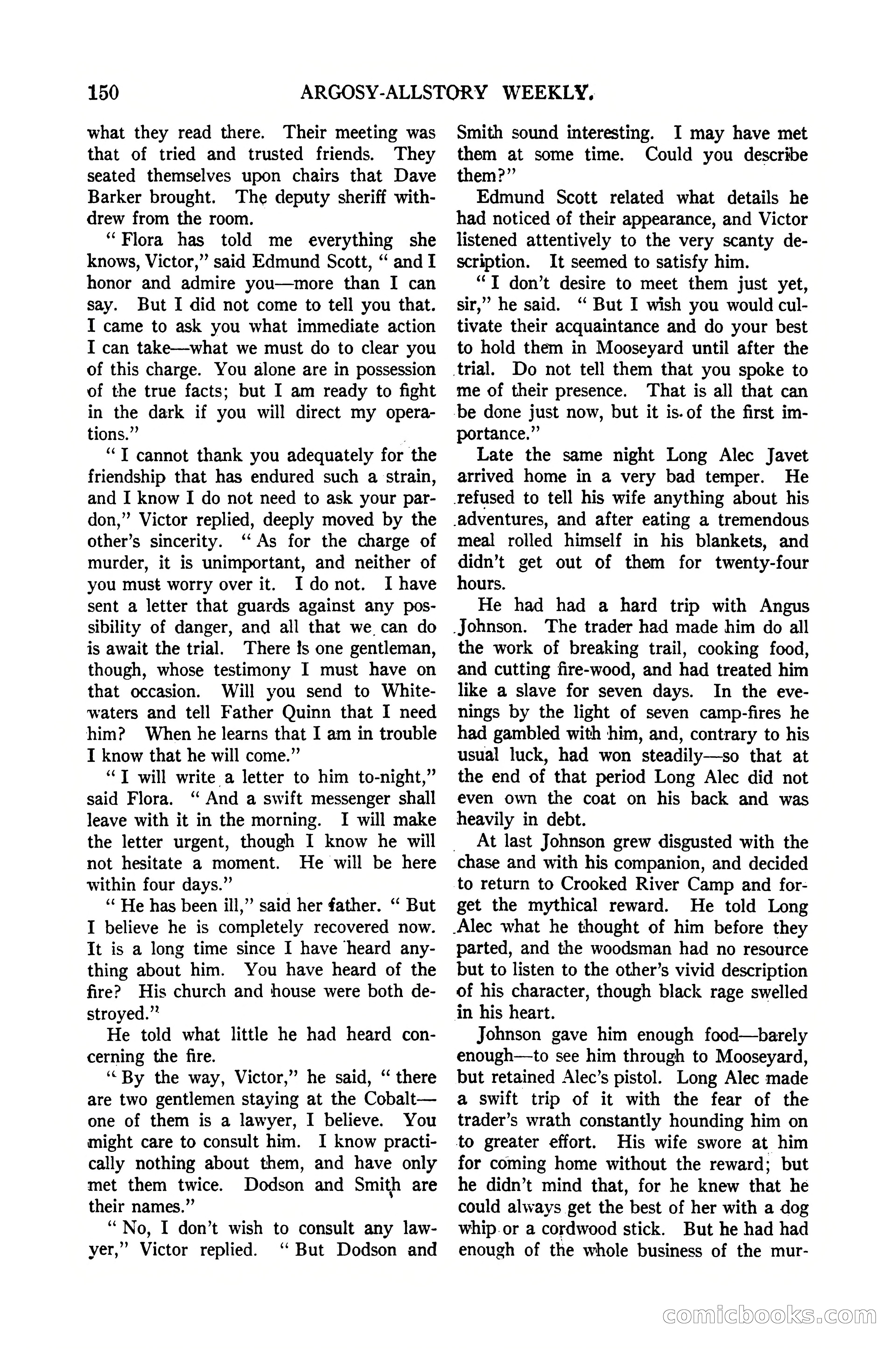 Argosy All-Story Weekly, January 21, 1922 — page 160 of 172
