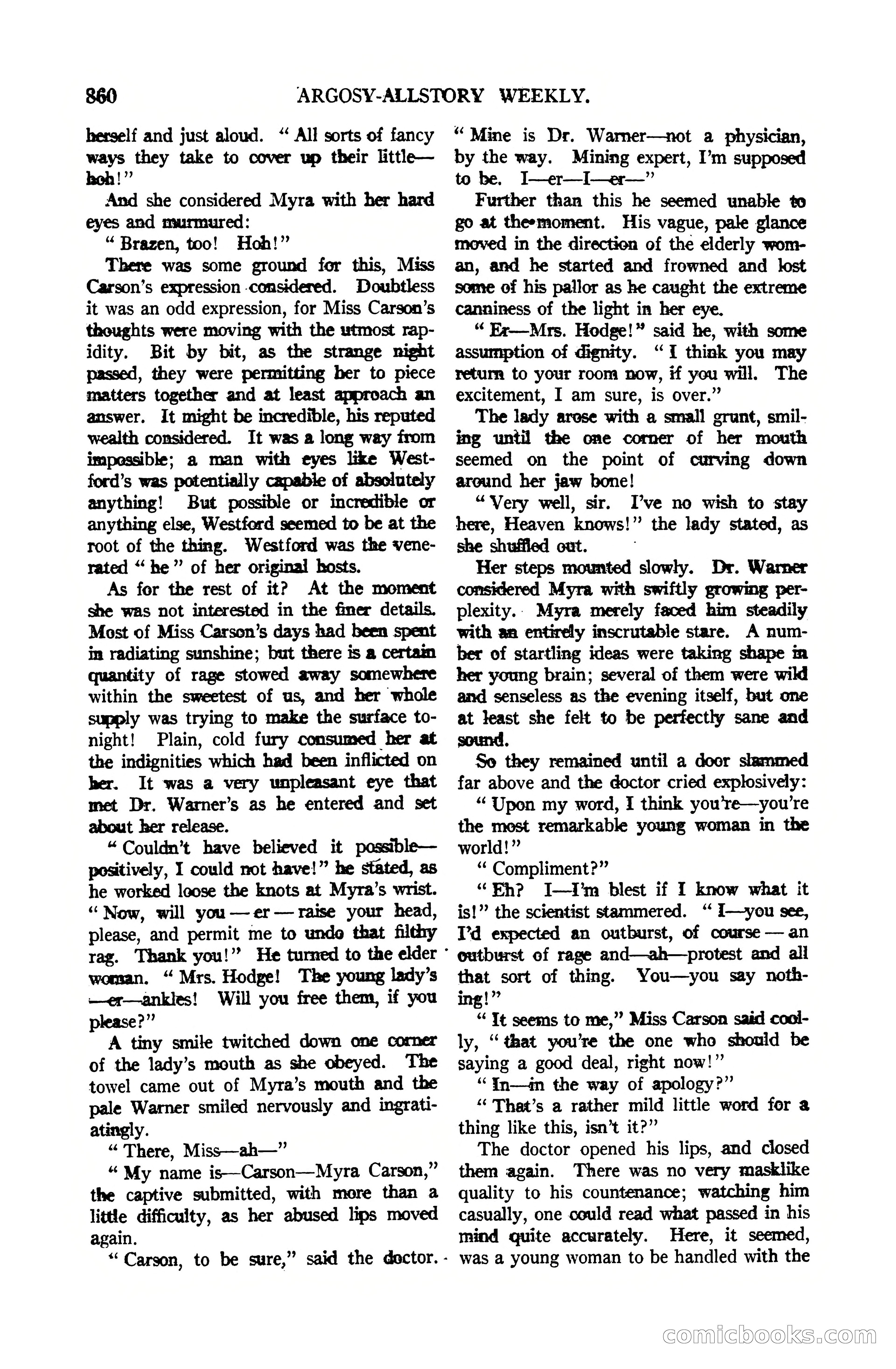 Argosy All-Story Weekly, July 1, 1922 — page 70 of 172
