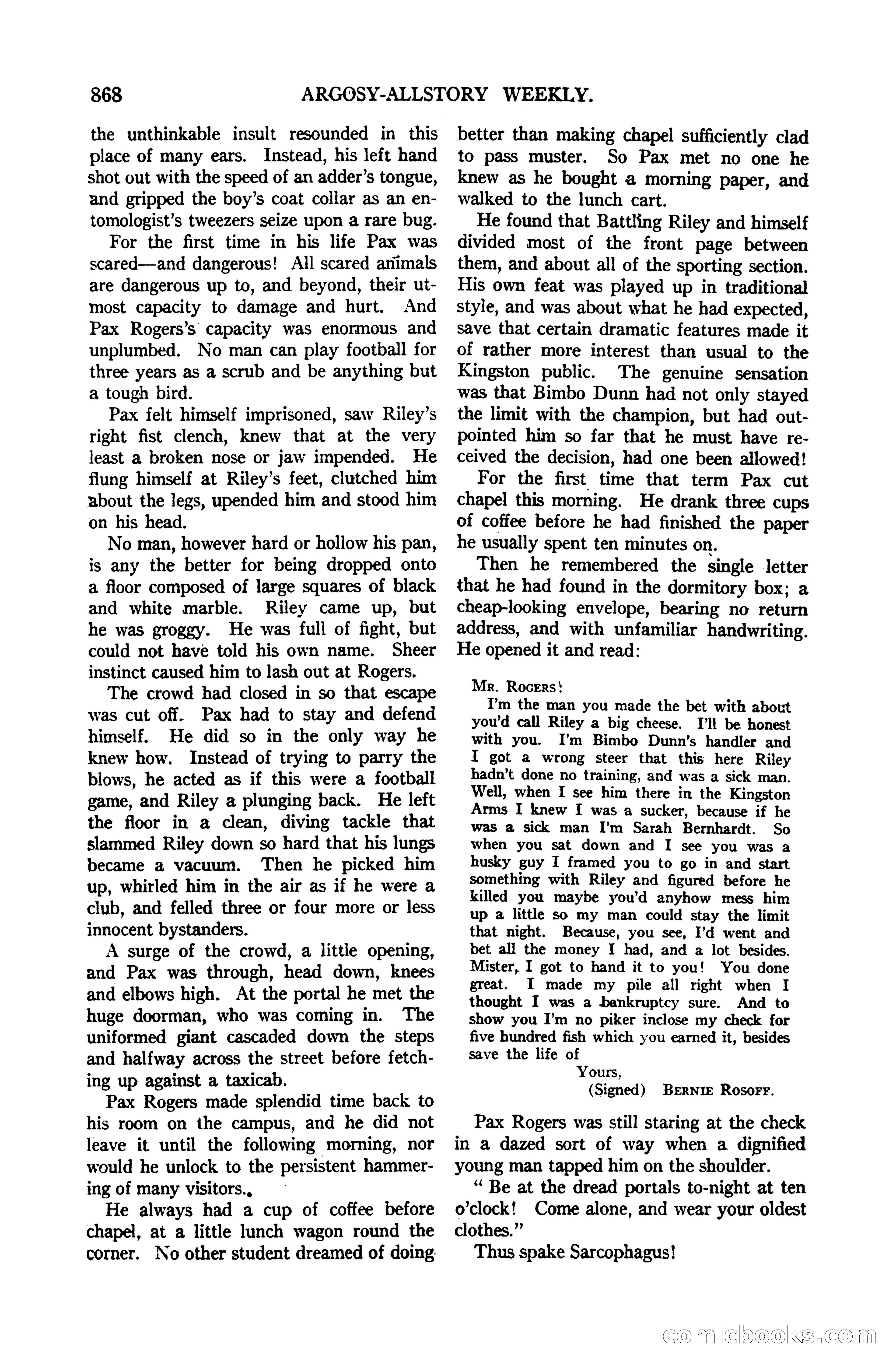Argosy All-Story Weekly, July 1, 1922 — page 78 of 172