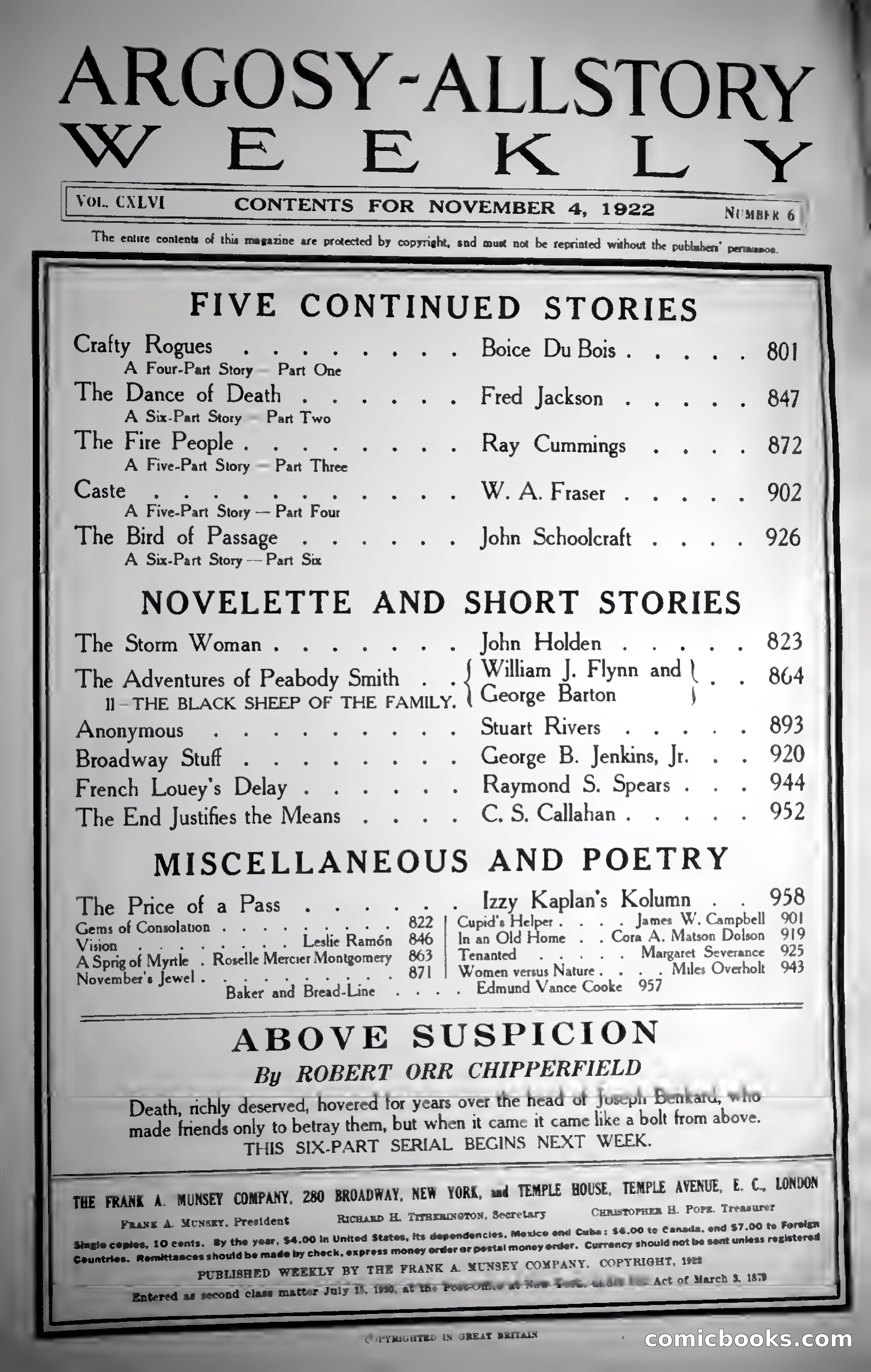 Argosy All-Story Weekly — page 4 of 187