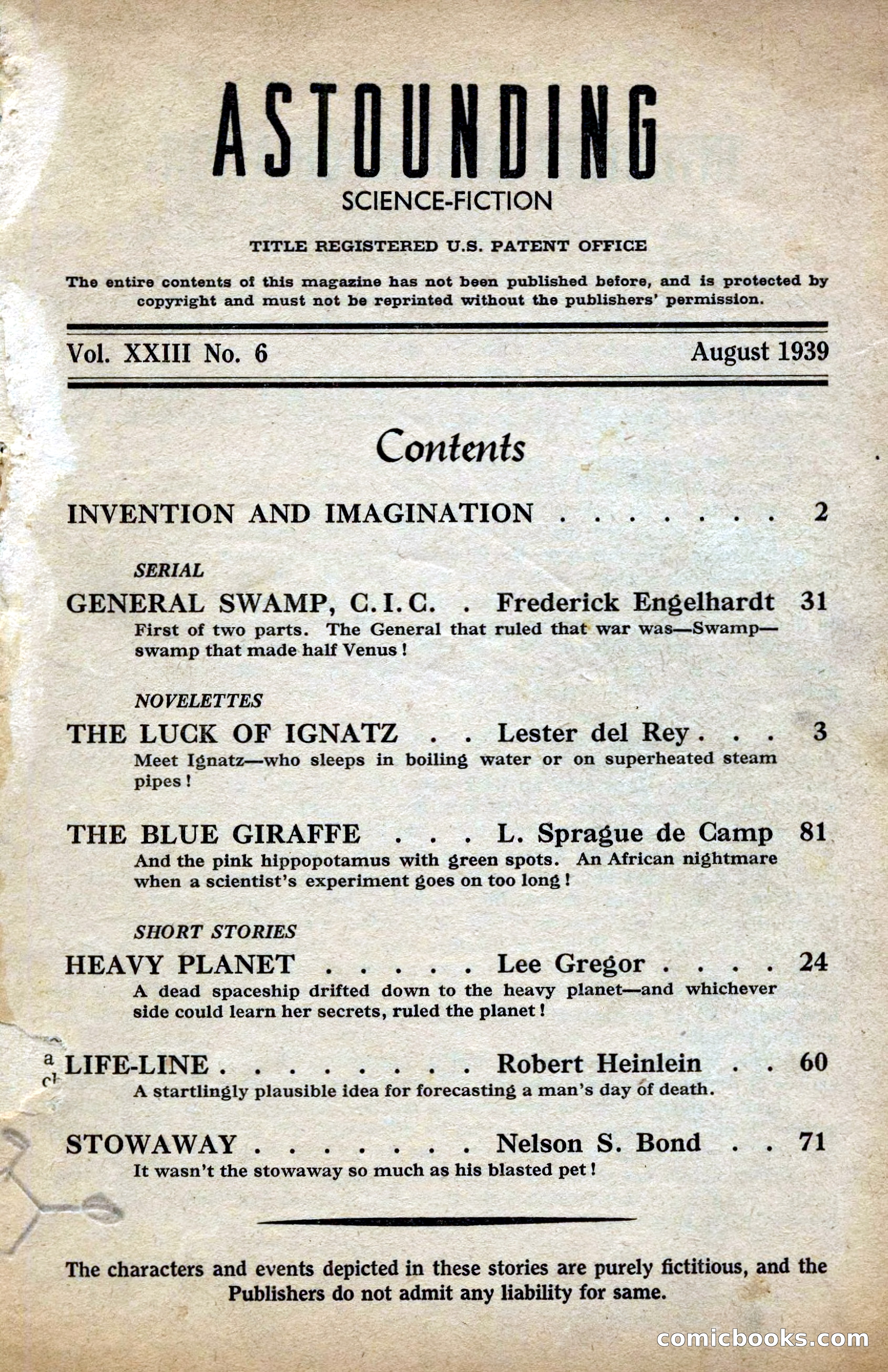 Astounding British Edition, Vol. 1, No. 1 — page 3 of 98