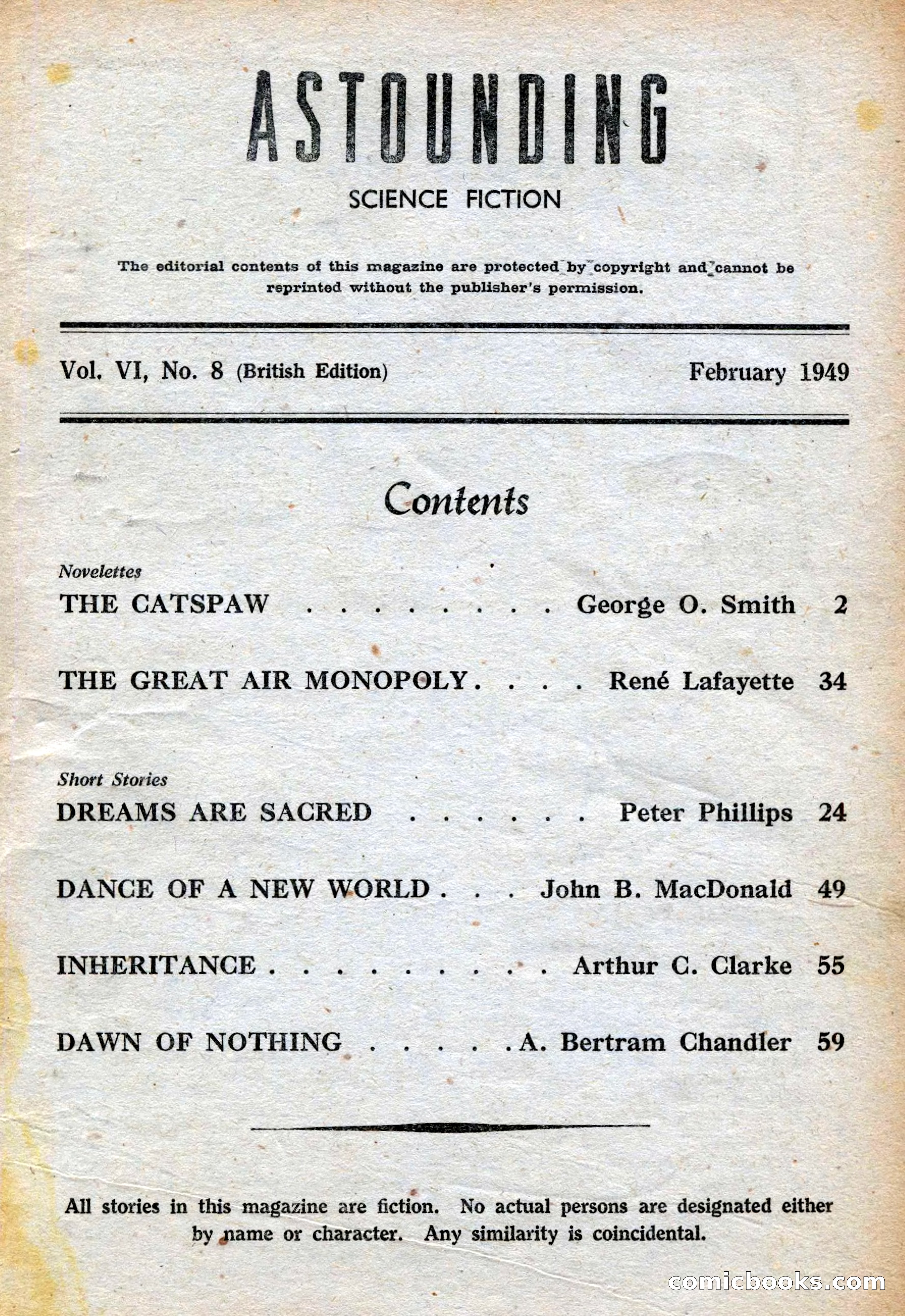 Astounding British Edition, Vol. 6, No. 8 — page 3 of 68