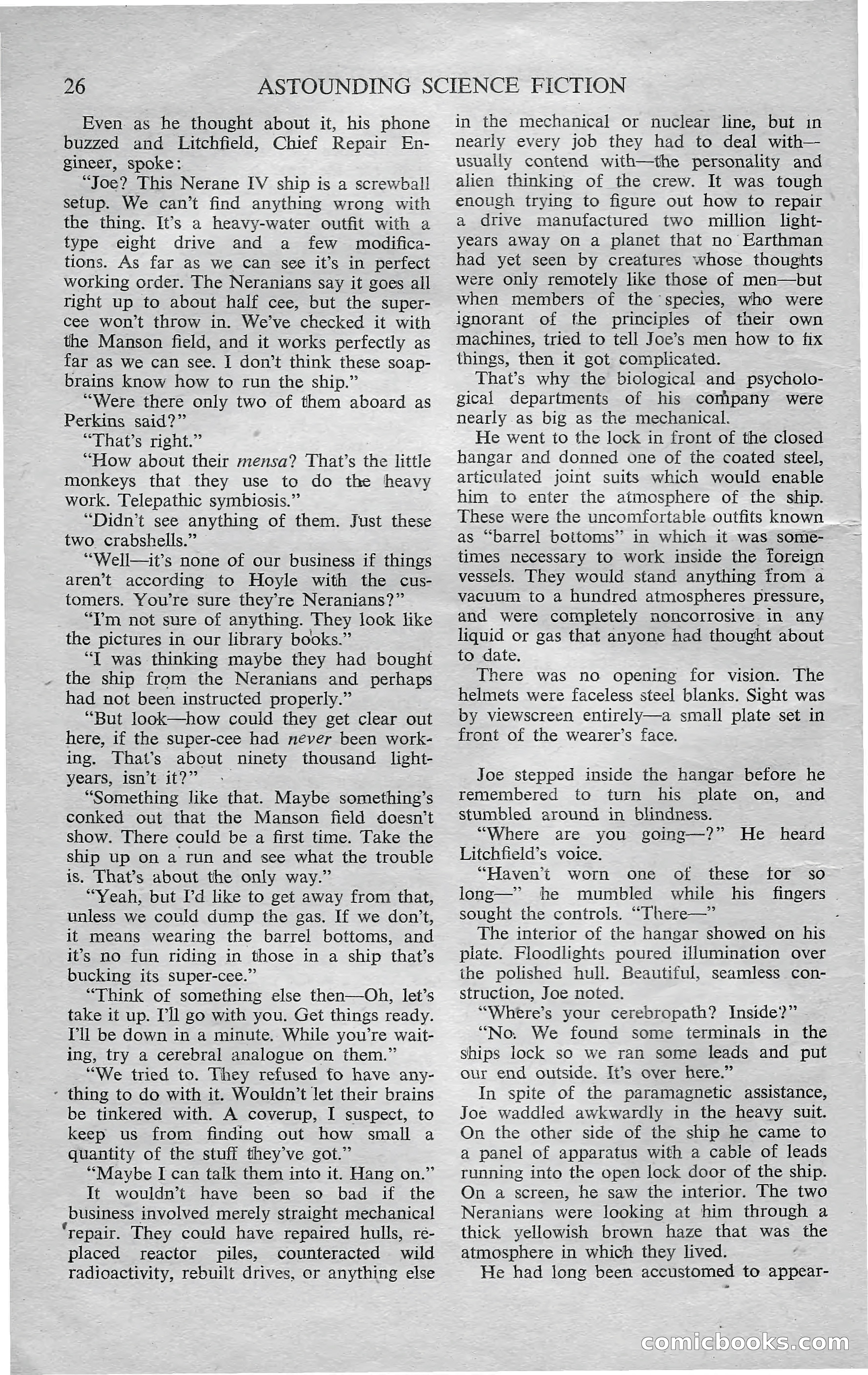 Astounding Science Fiction, October 1950 — page 28 of 68