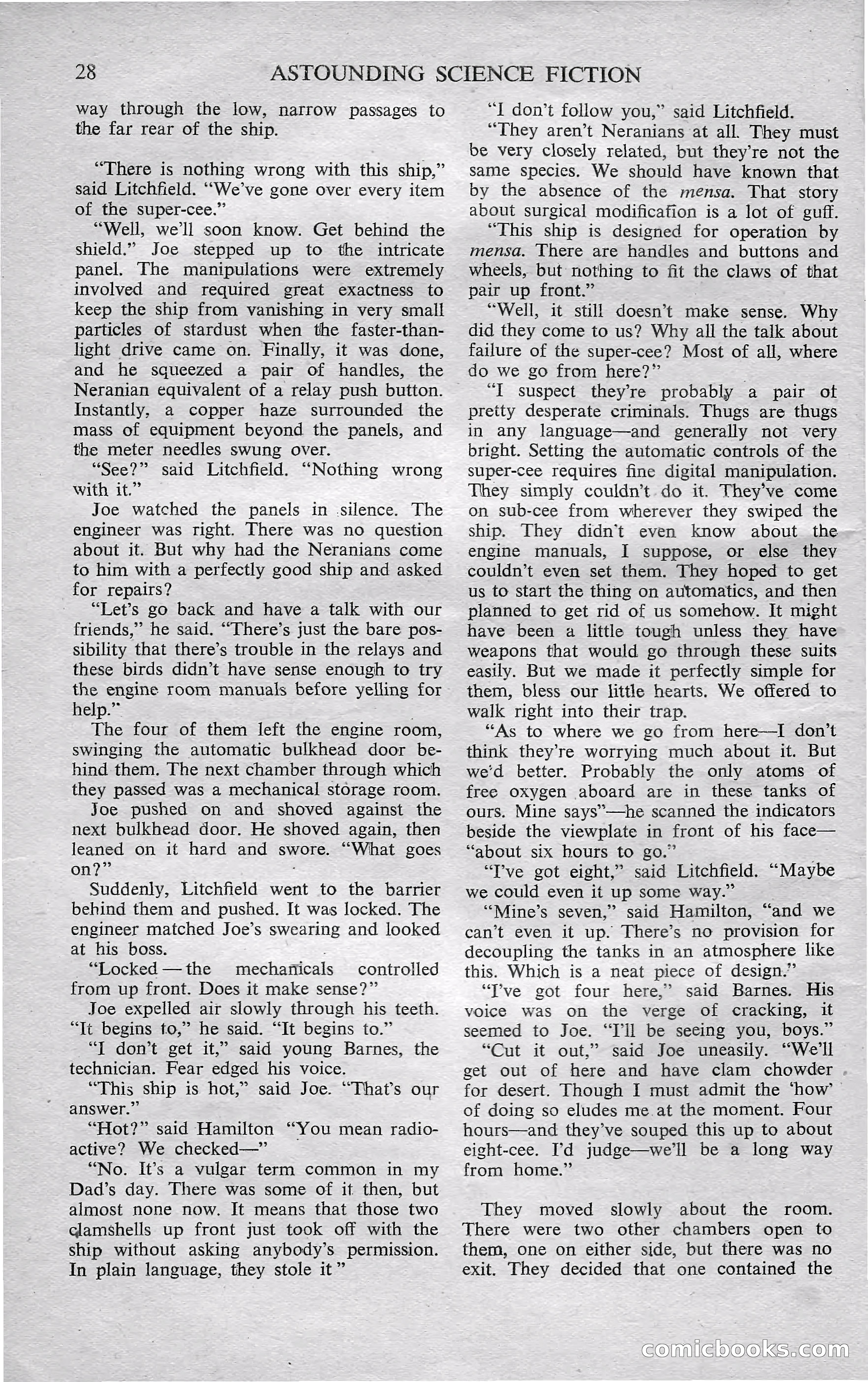 Astounding Science Fiction, October 1950 — page 30 of 68
