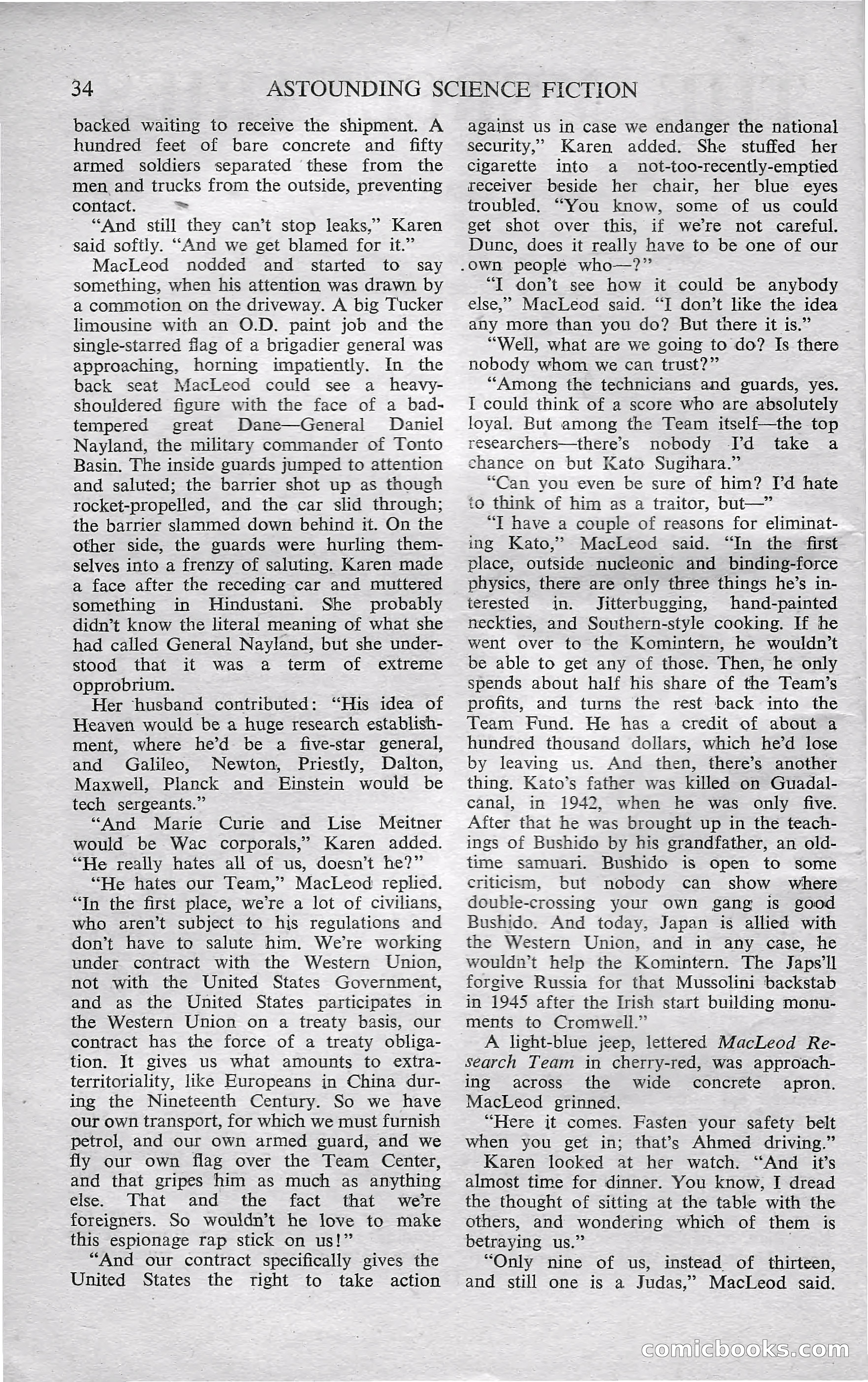 Astounding Science Fiction, October 1950 — page 36 of 68