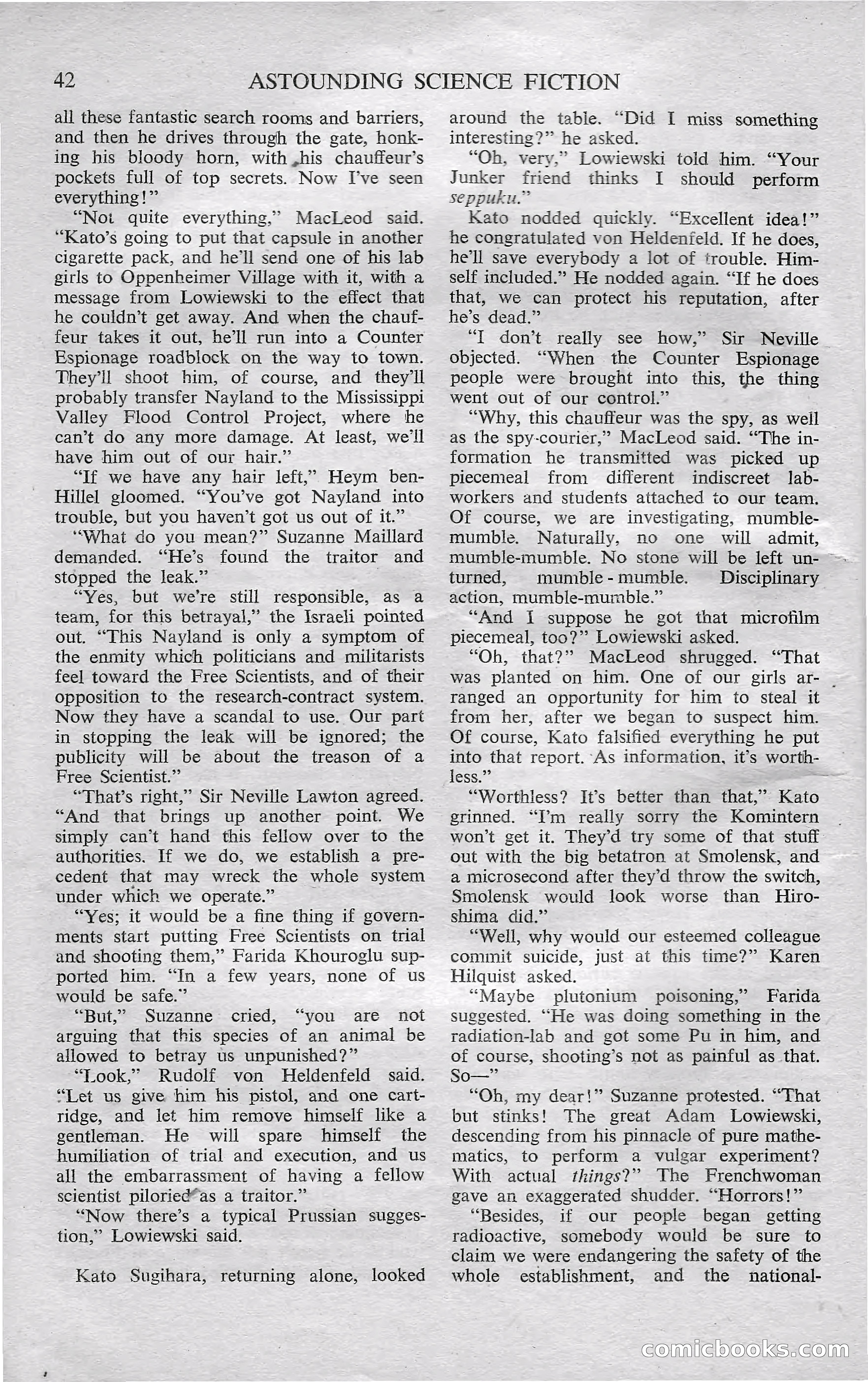 Astounding Science Fiction, October 1950 — page 44 of 68