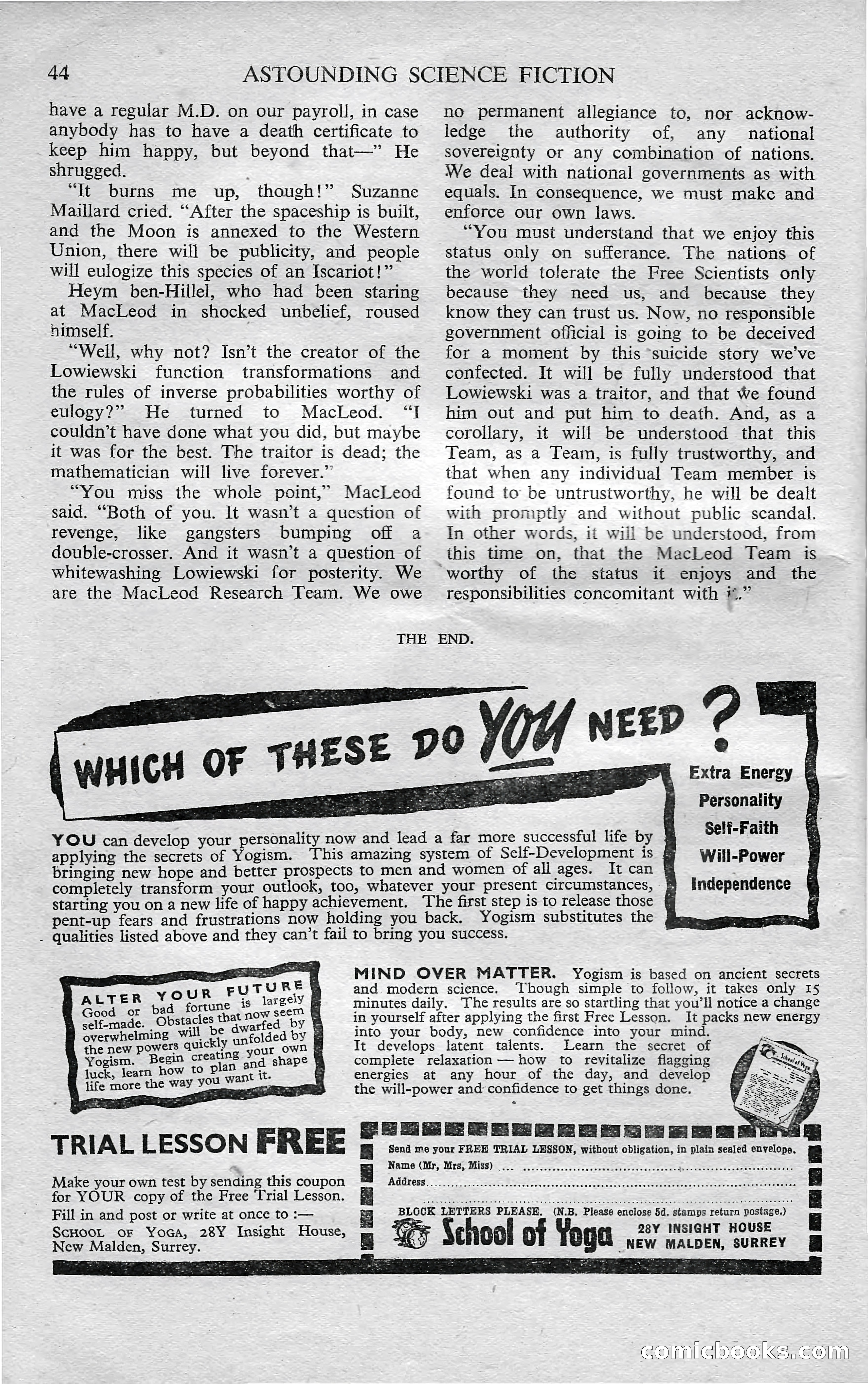 Astounding Science Fiction, October 1950 — page 46 of 68