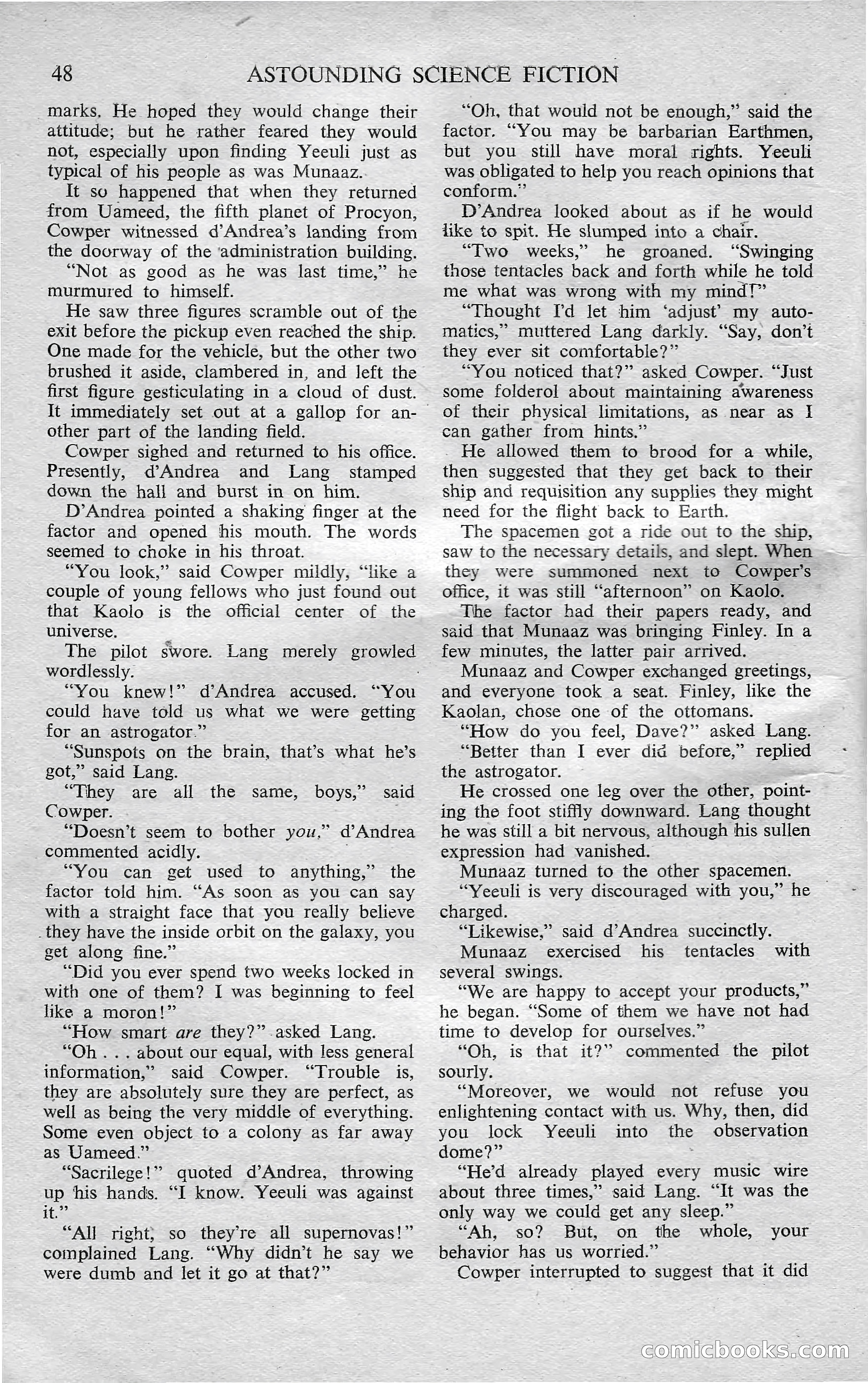 Astounding Science Fiction, October 1950 — page 50 of 68