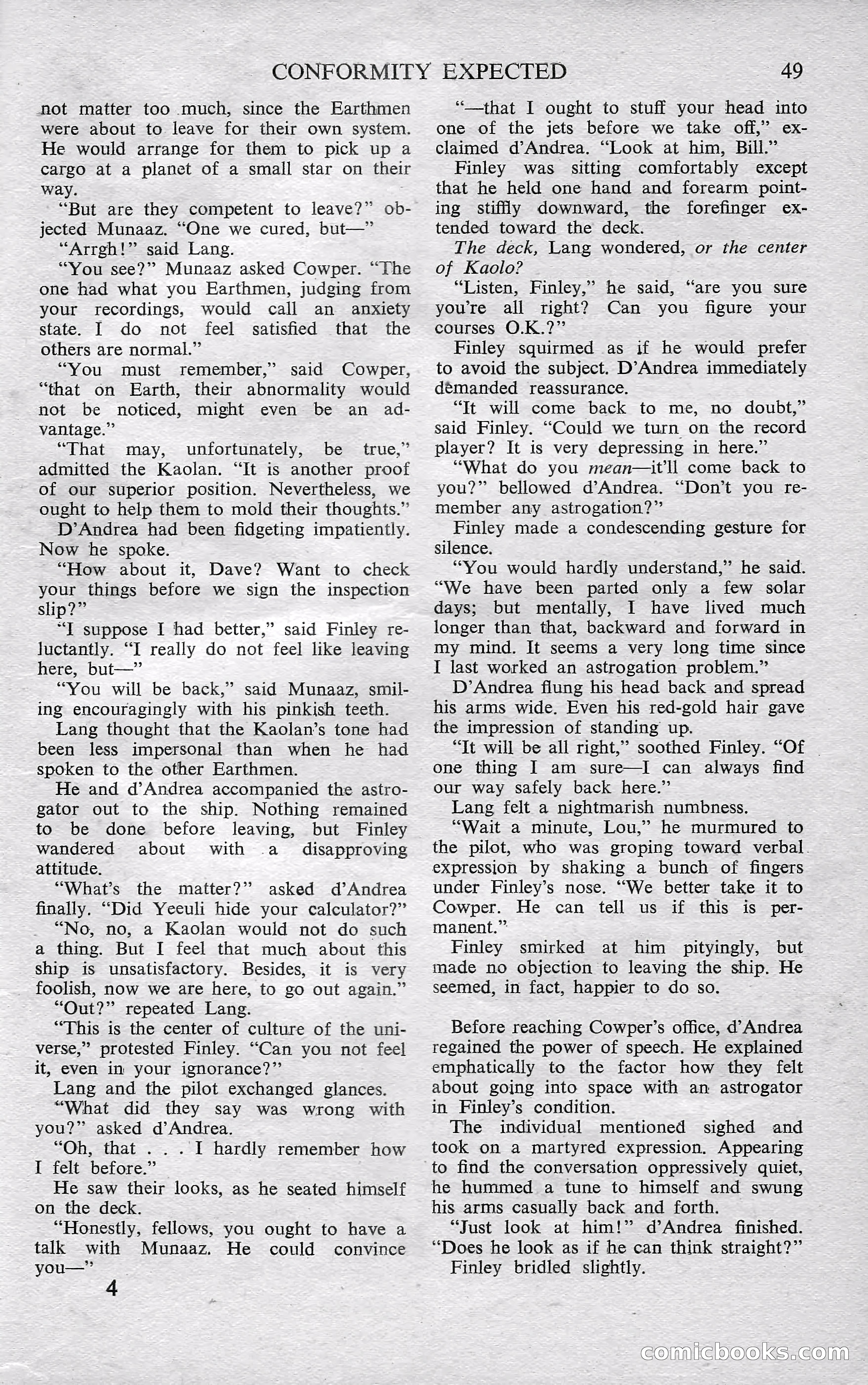 Astounding Science Fiction, October 1950 — page 51 of 68