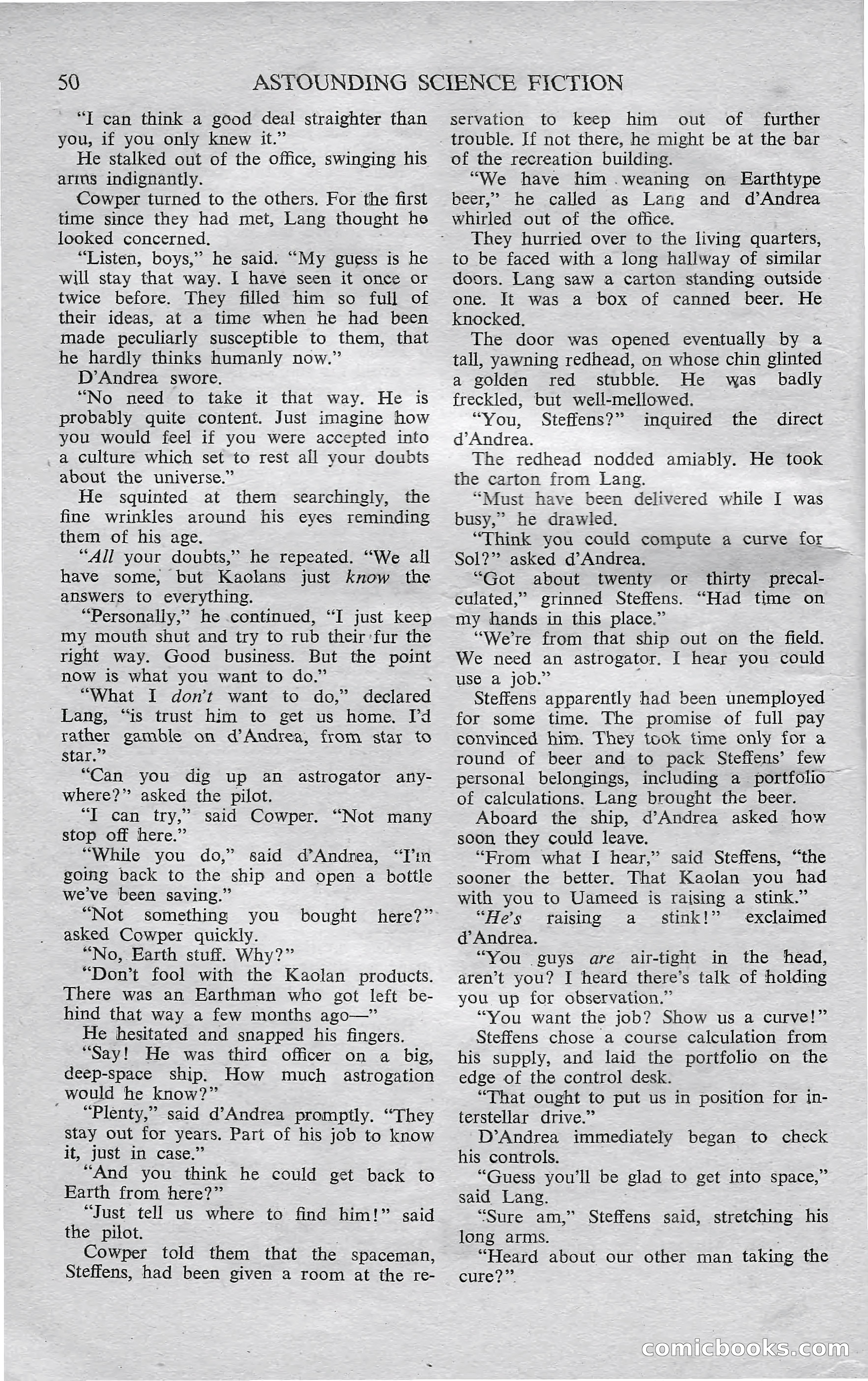 Astounding Science Fiction, October 1950 — page 52 of 68