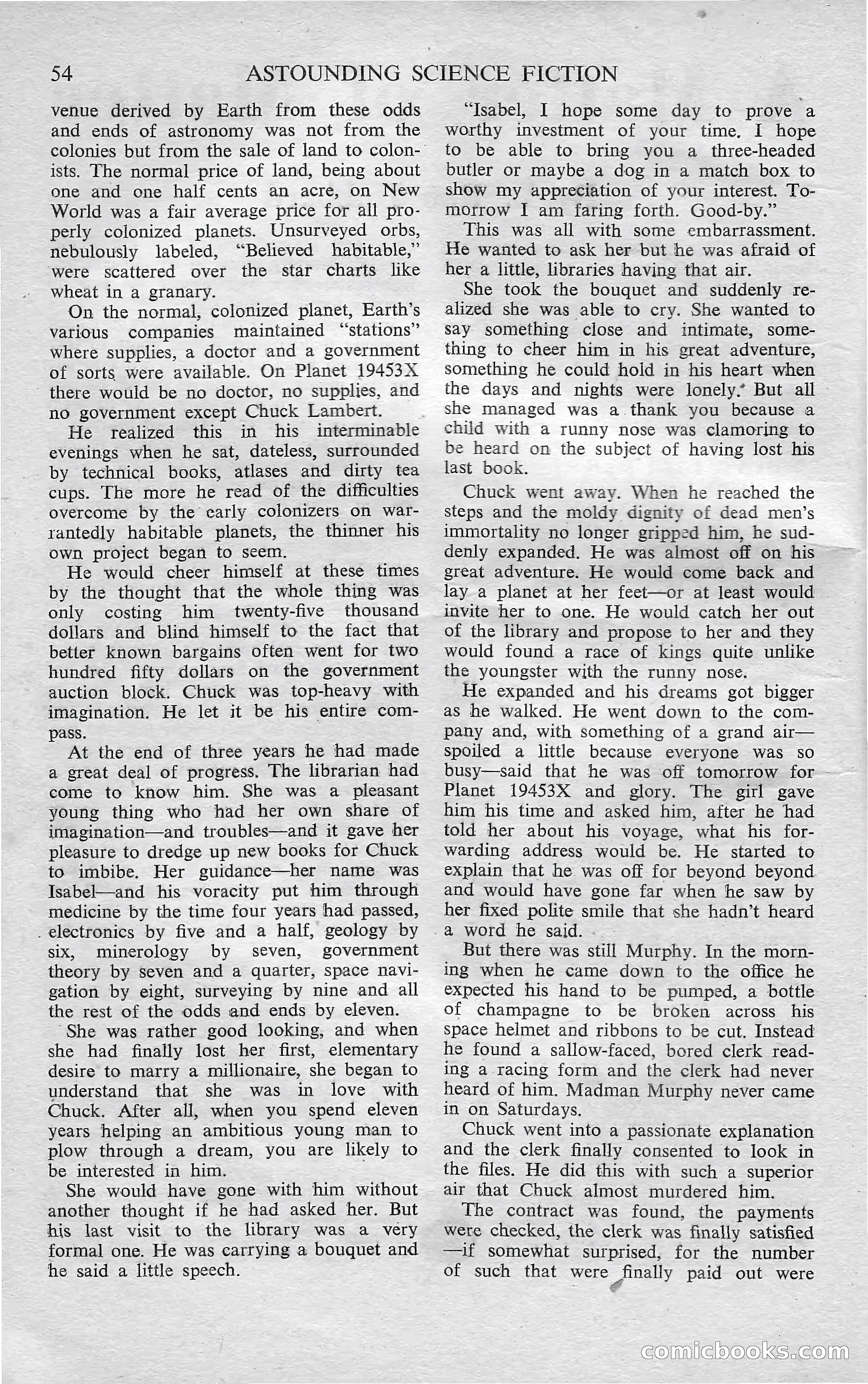 Astounding Science Fiction, October 1950 — page 56 of 68