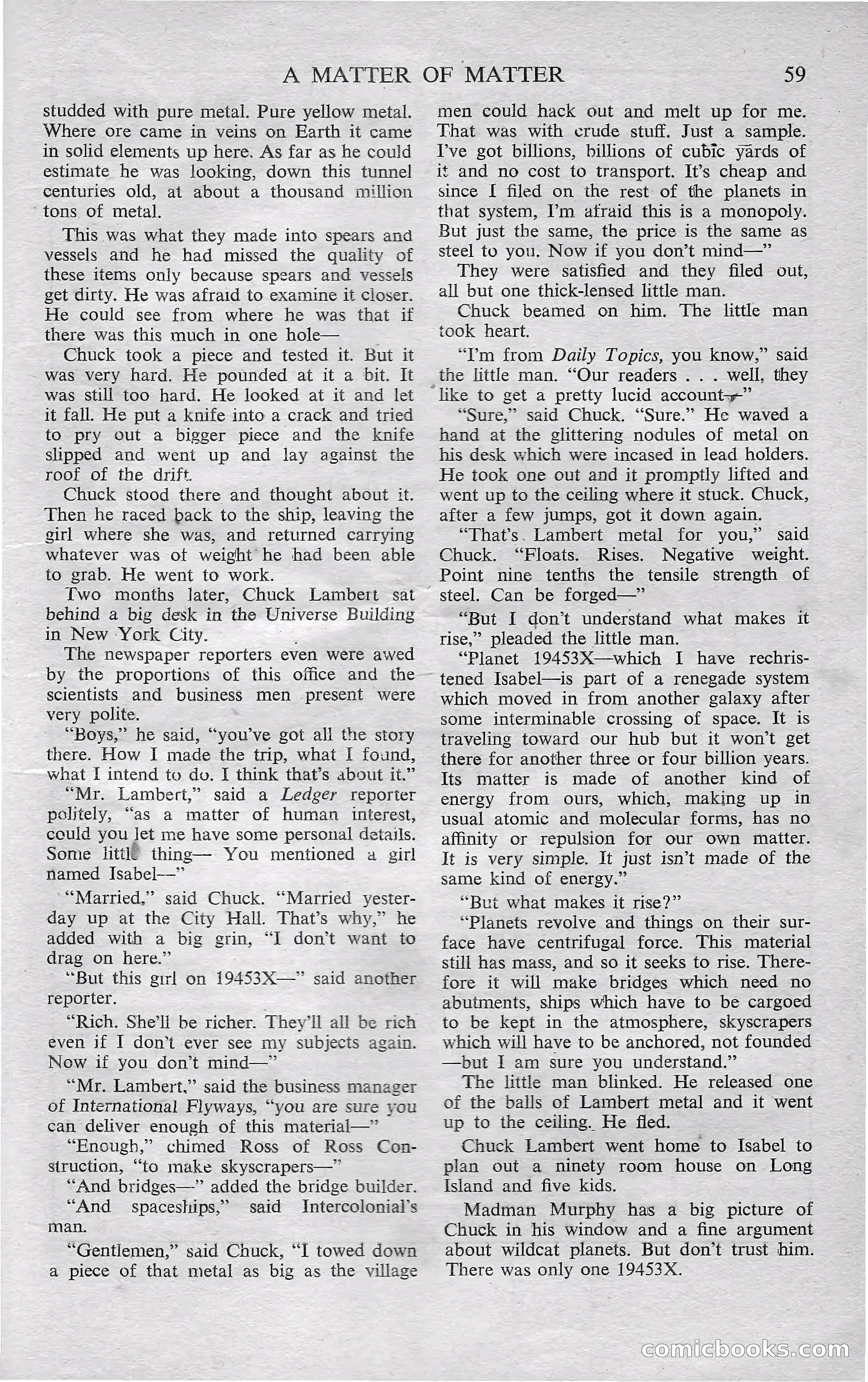 Astounding Science Fiction, October 1950 — page 61 of 68