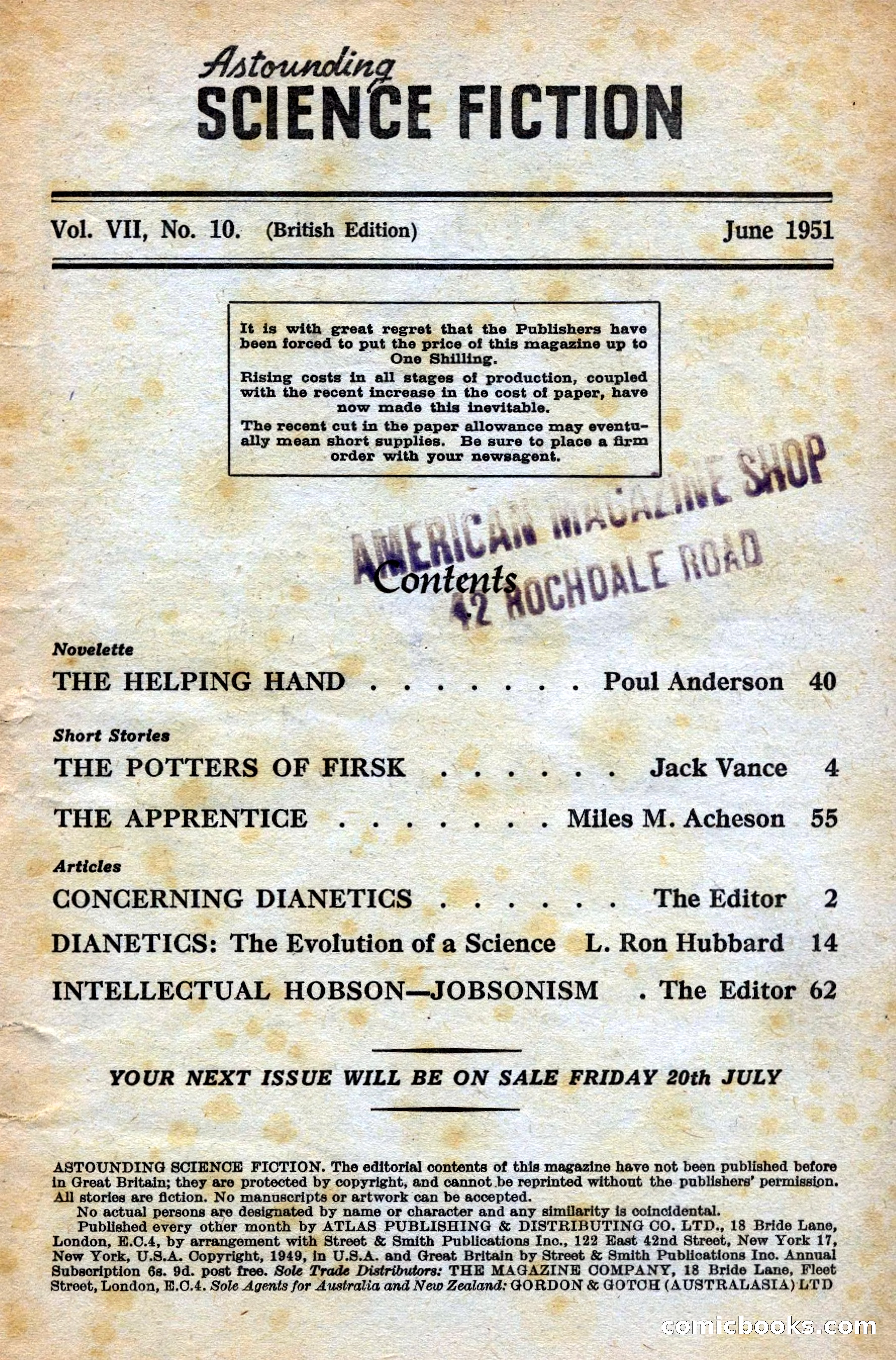 Astounding British Edition, Vol. 7, No. 10 — page 3 of 68