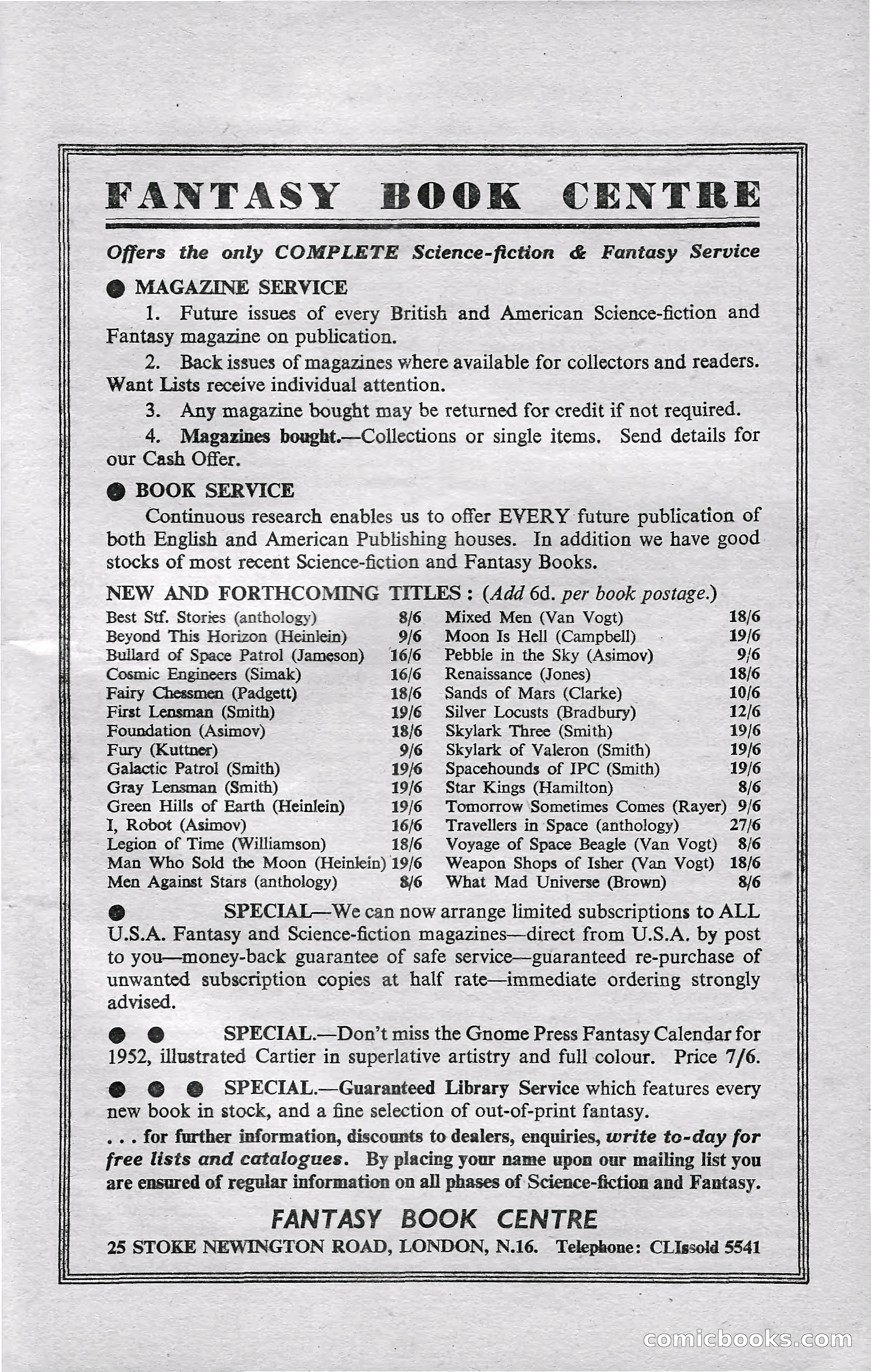Astounding Science Fiction, February 1952 (British Edition) — page 21 of 68