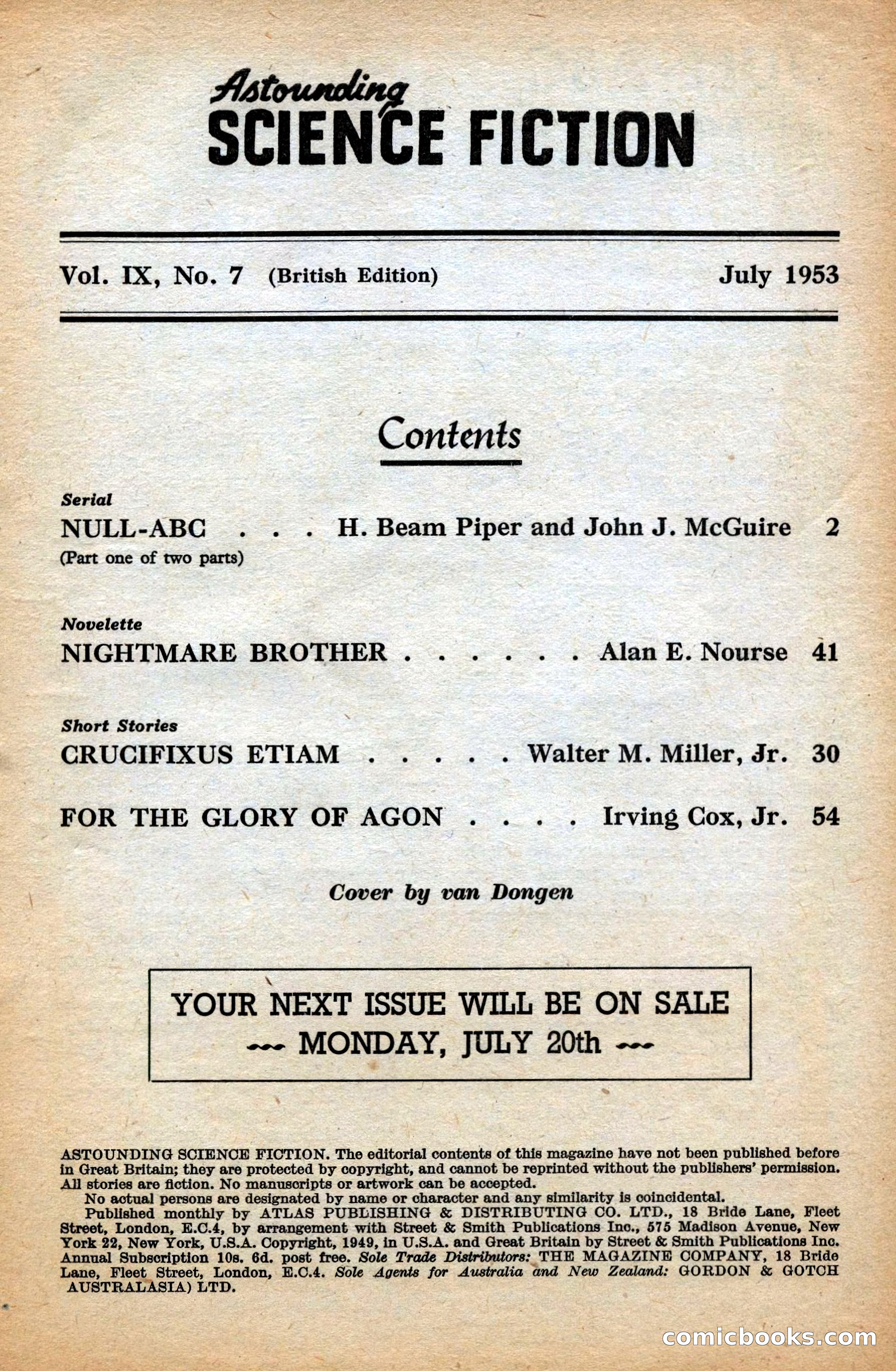 Astounding British Edition, Vol. 9, No. 7 — page 3 of 68
