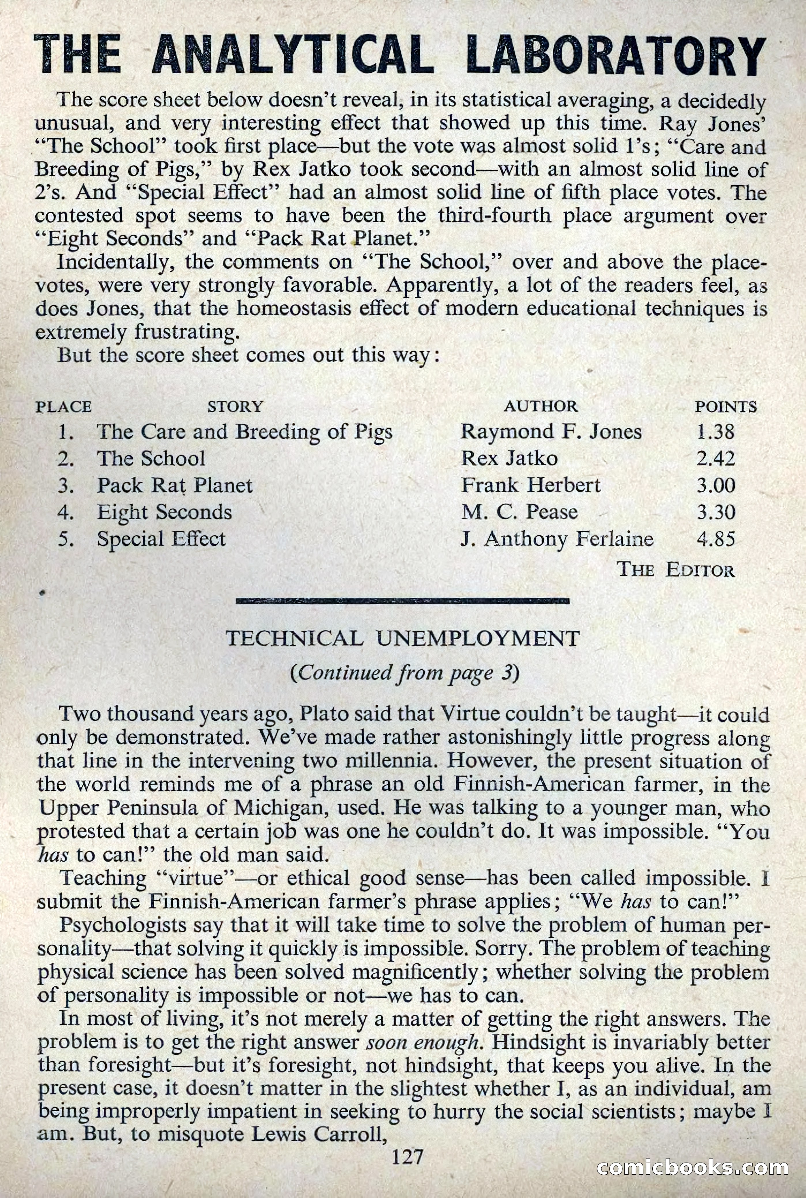 Astounding Science Fiction, August 1955 (British Edition) — page 129 of 133
