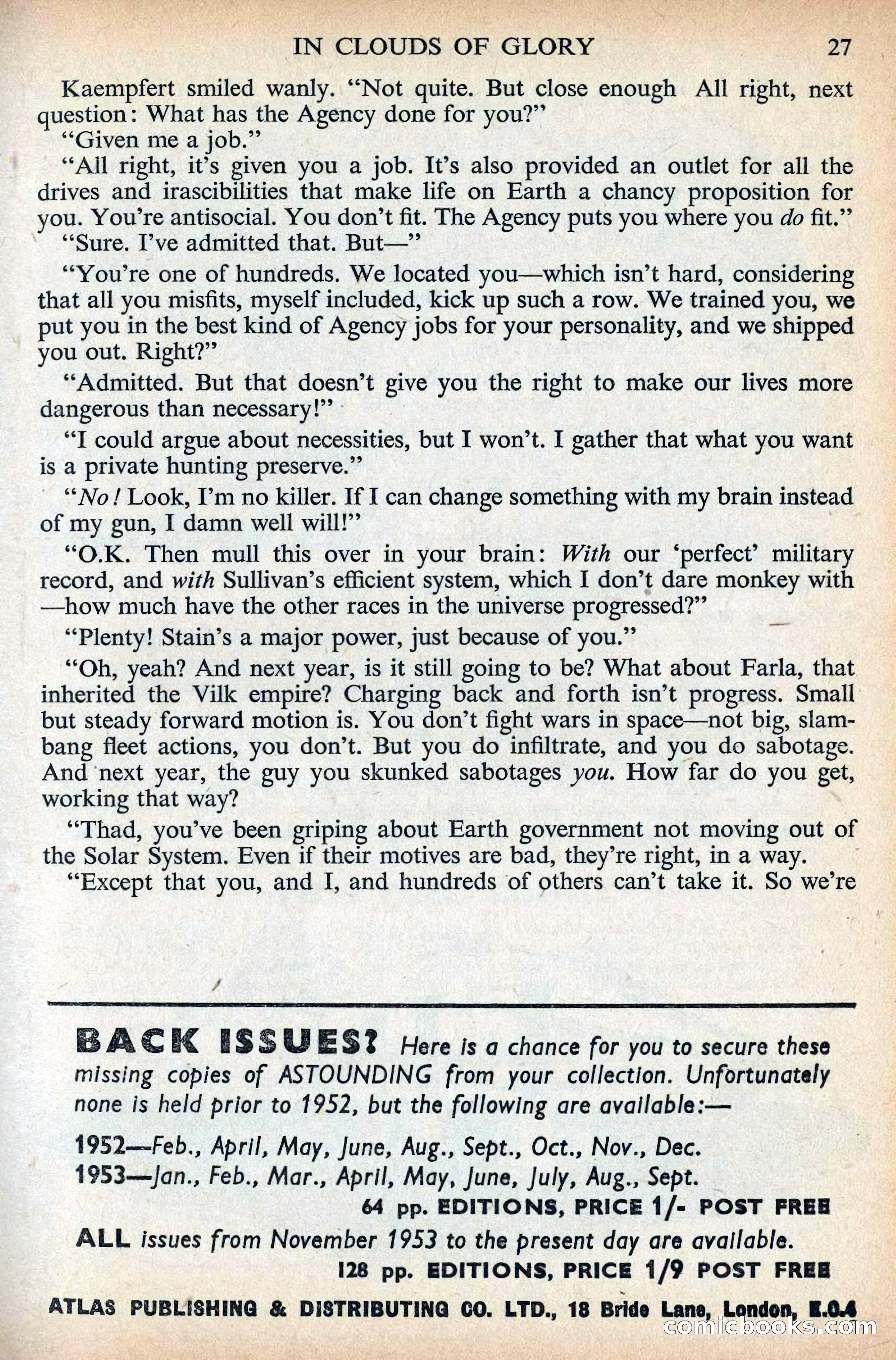 Astounding Science Fiction, British Edition, December 1955 — page 29 of 133