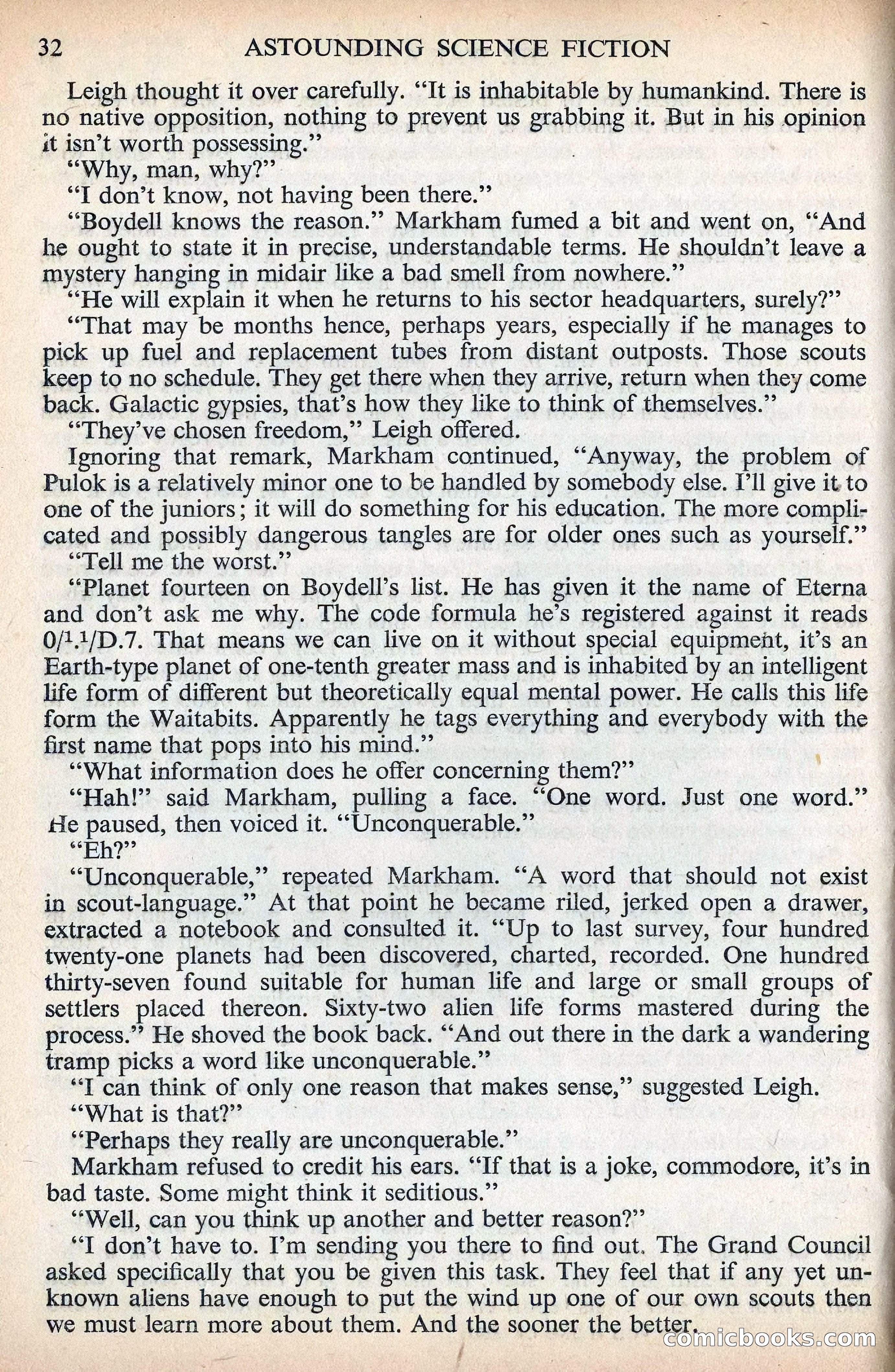 Astounding Science Fiction, British Edition, December 1955 — page 34 of 133