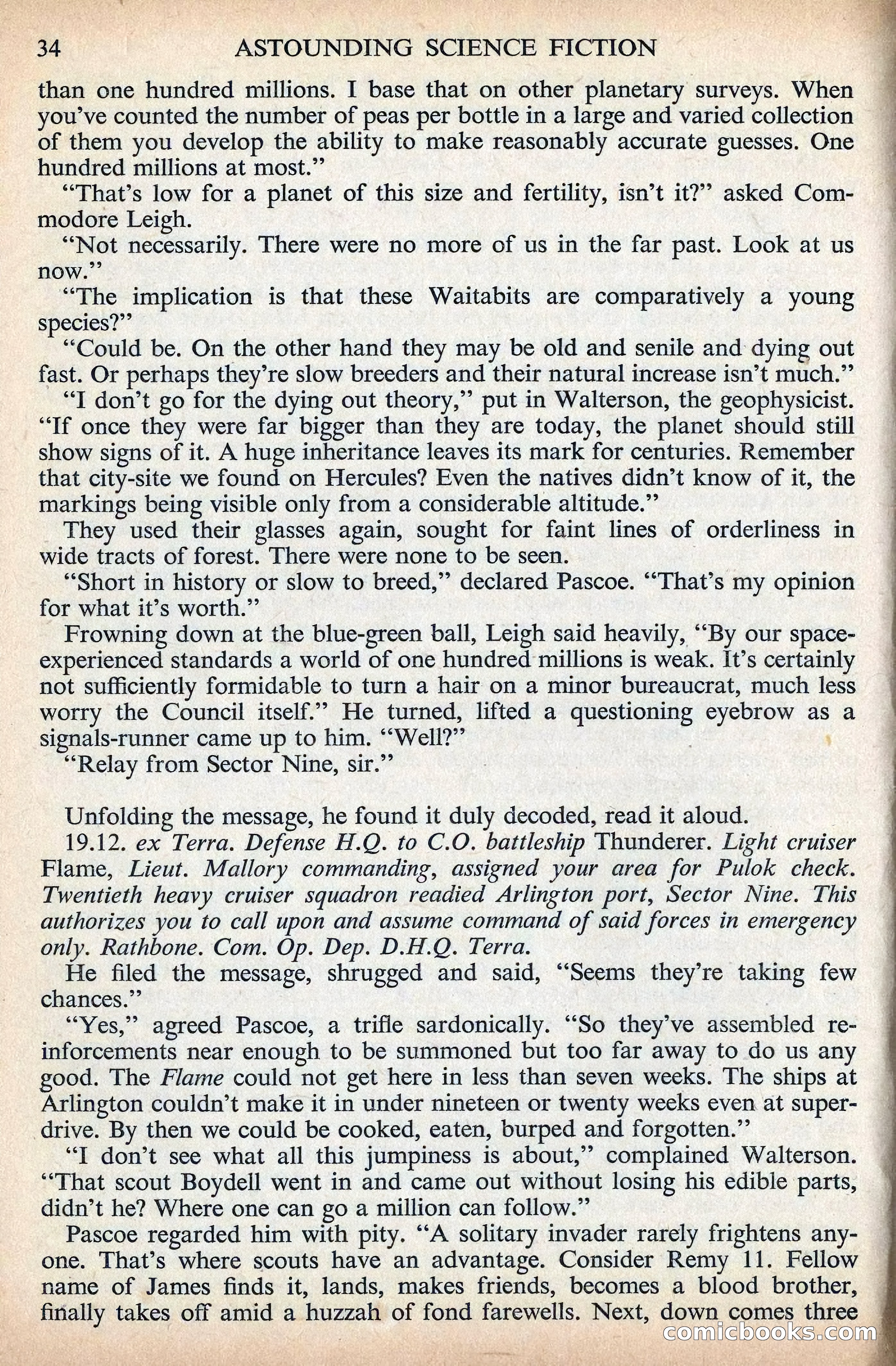 Astounding Science Fiction, British Edition, December 1955 — page 36 of 133