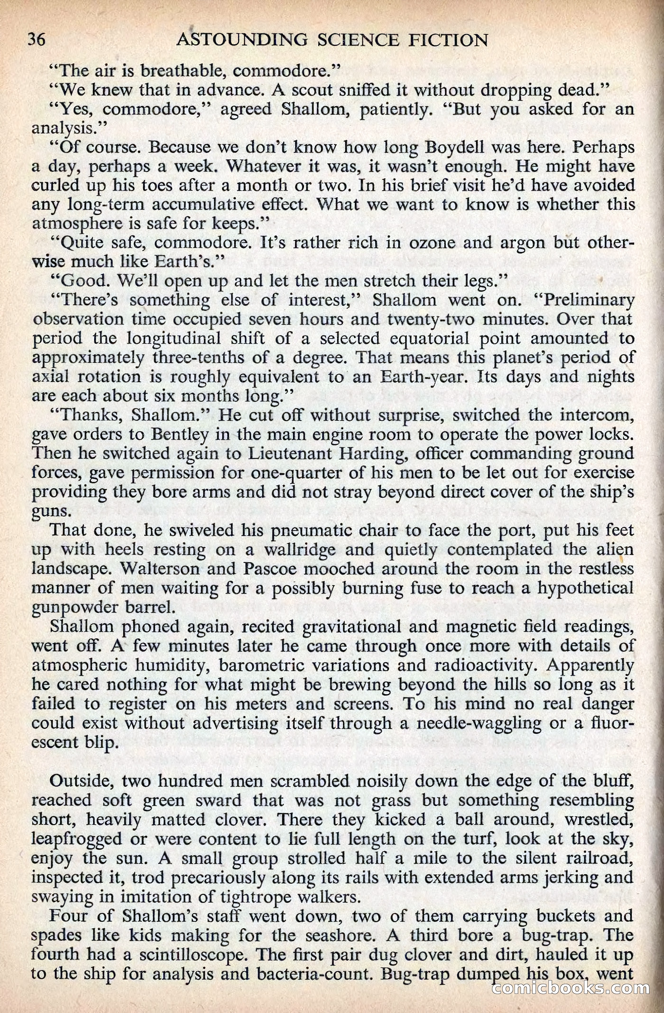 Astounding Science Fiction, British Edition, December 1955 — page 38 of 133