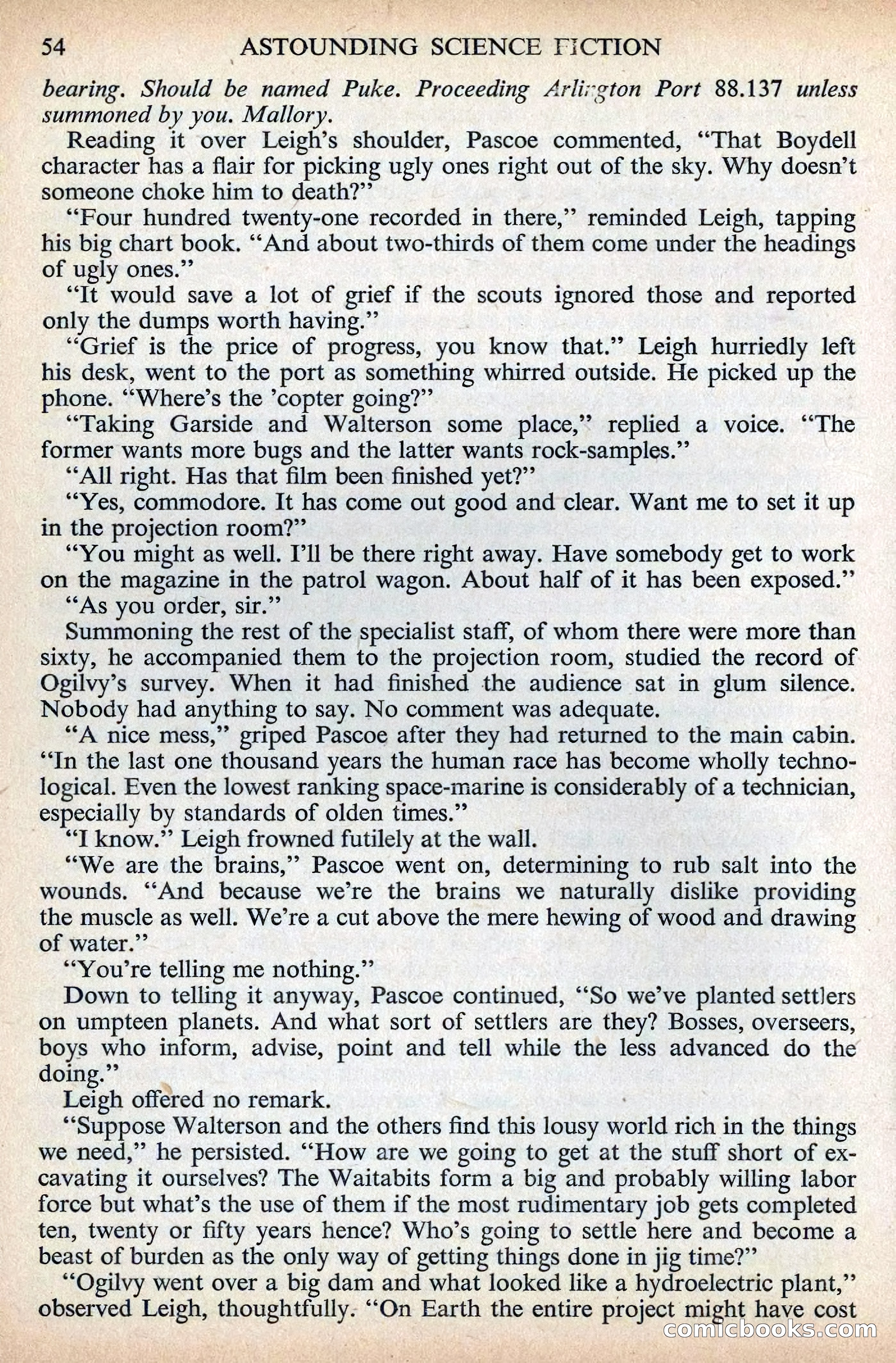 Astounding Science Fiction, British Edition, December 1955 — page 56 of 133