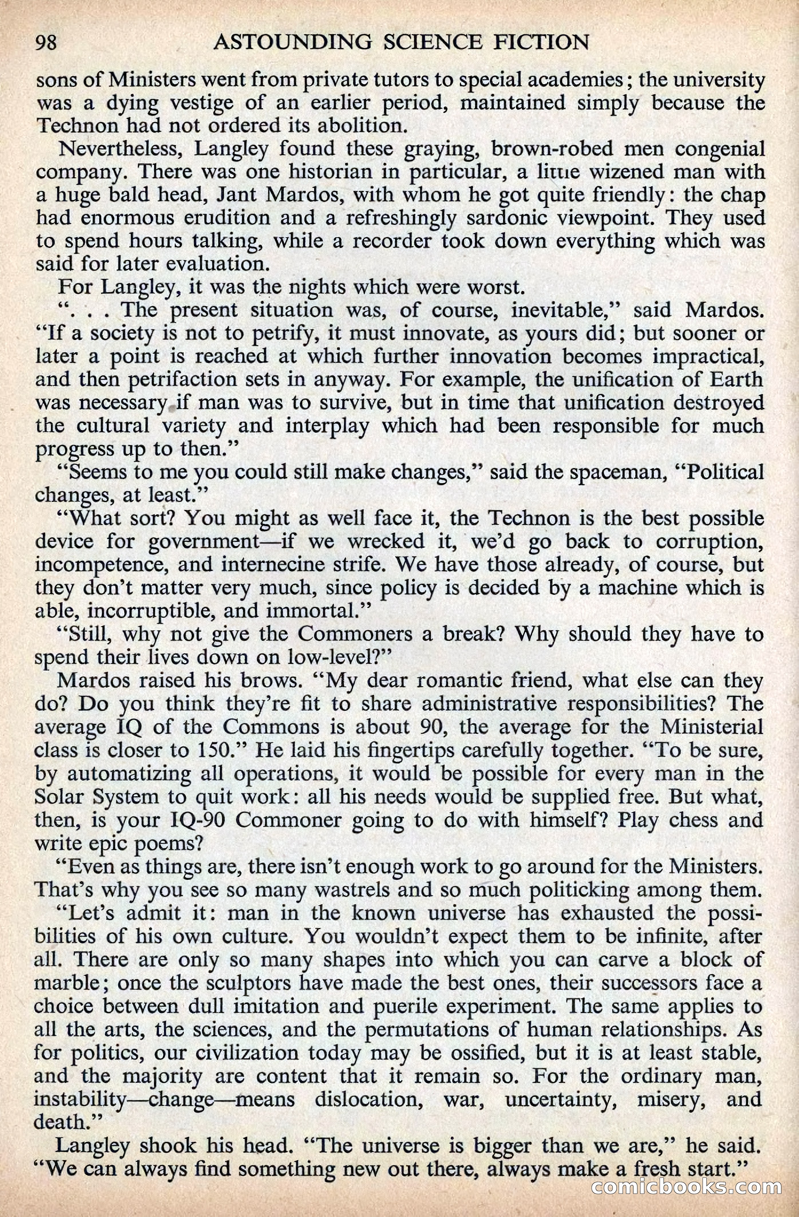 Astounding Science Fiction, British Edition, December 1955 — page 100 of 133