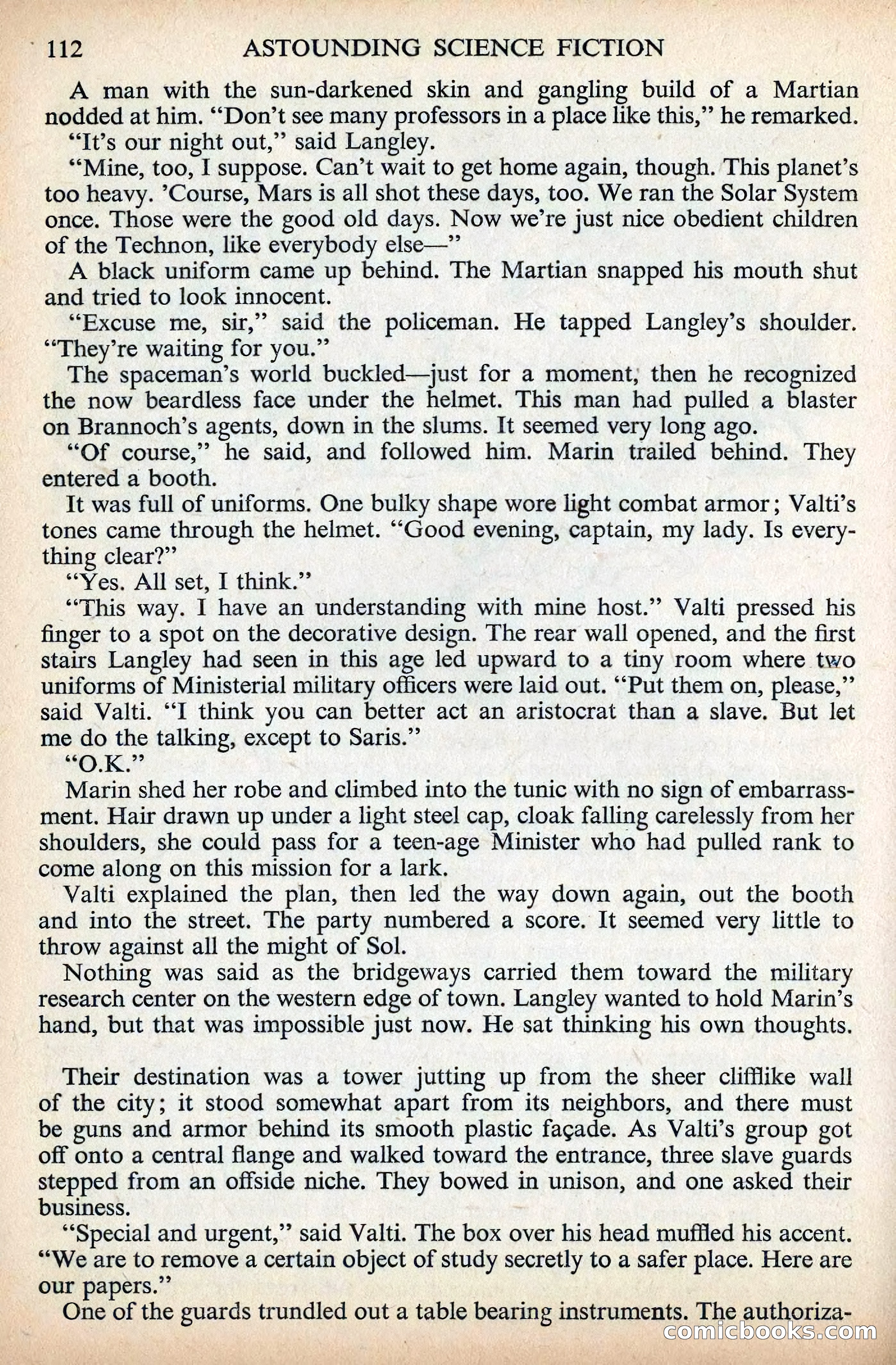 Astounding Science Fiction, British Edition, December 1955 — page 114 of 133