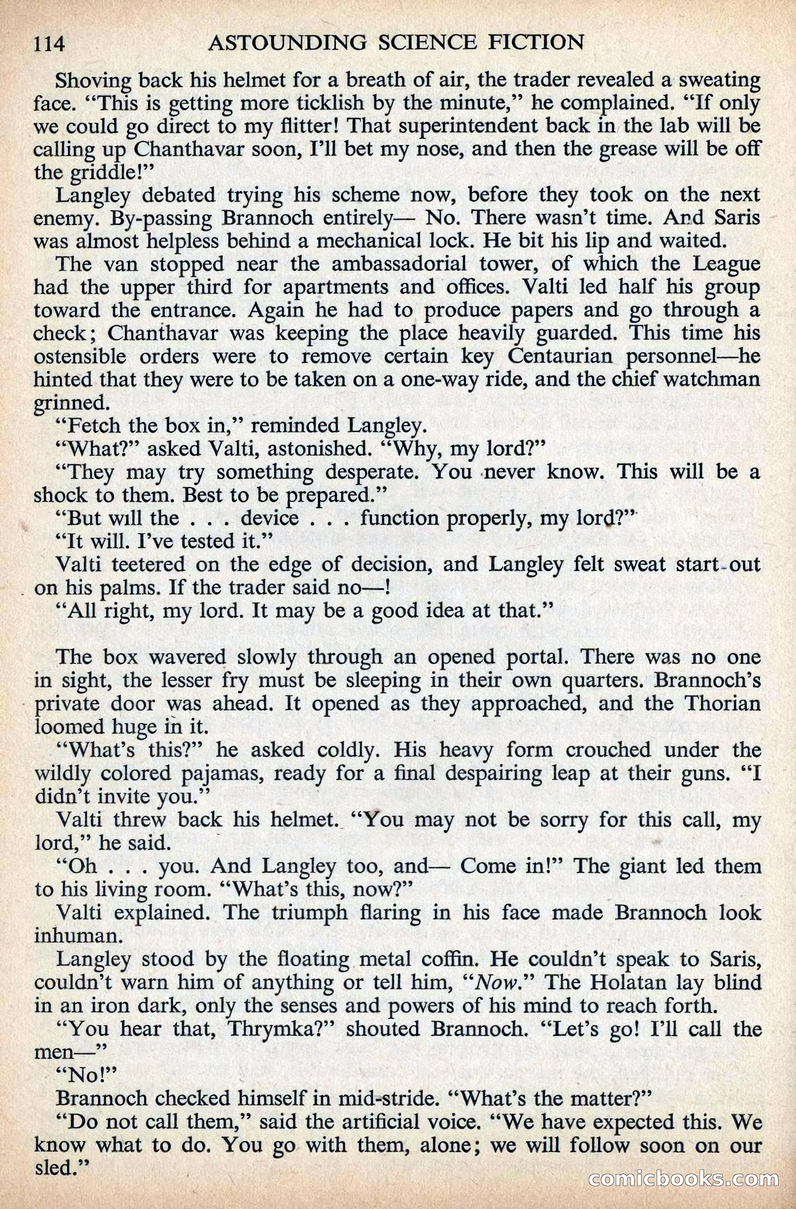 Astounding Science Fiction, British Edition, December 1955 — page 116 of 133