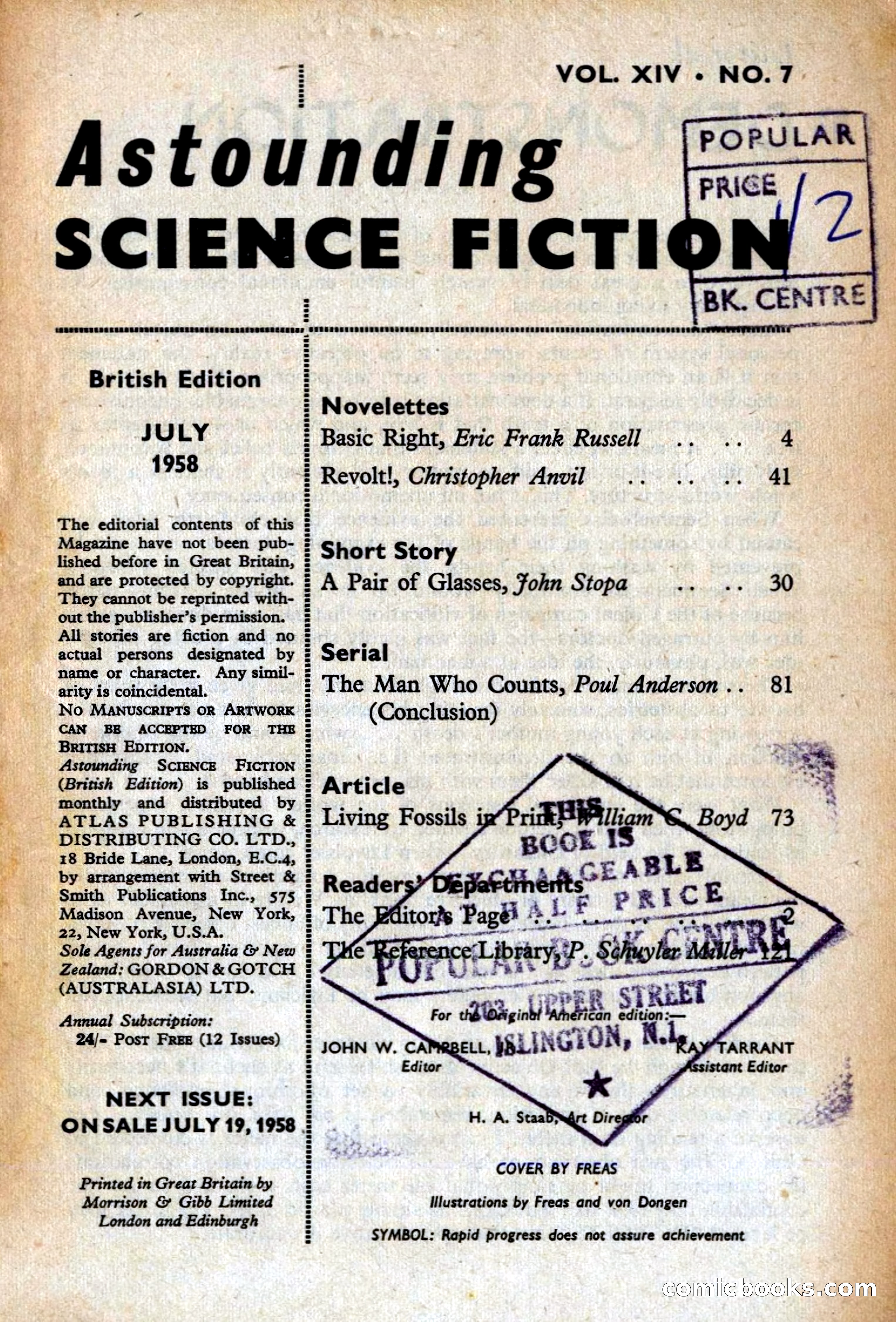 Astounding British Edition, Vol. 14, No. 7 — page 3 of 132