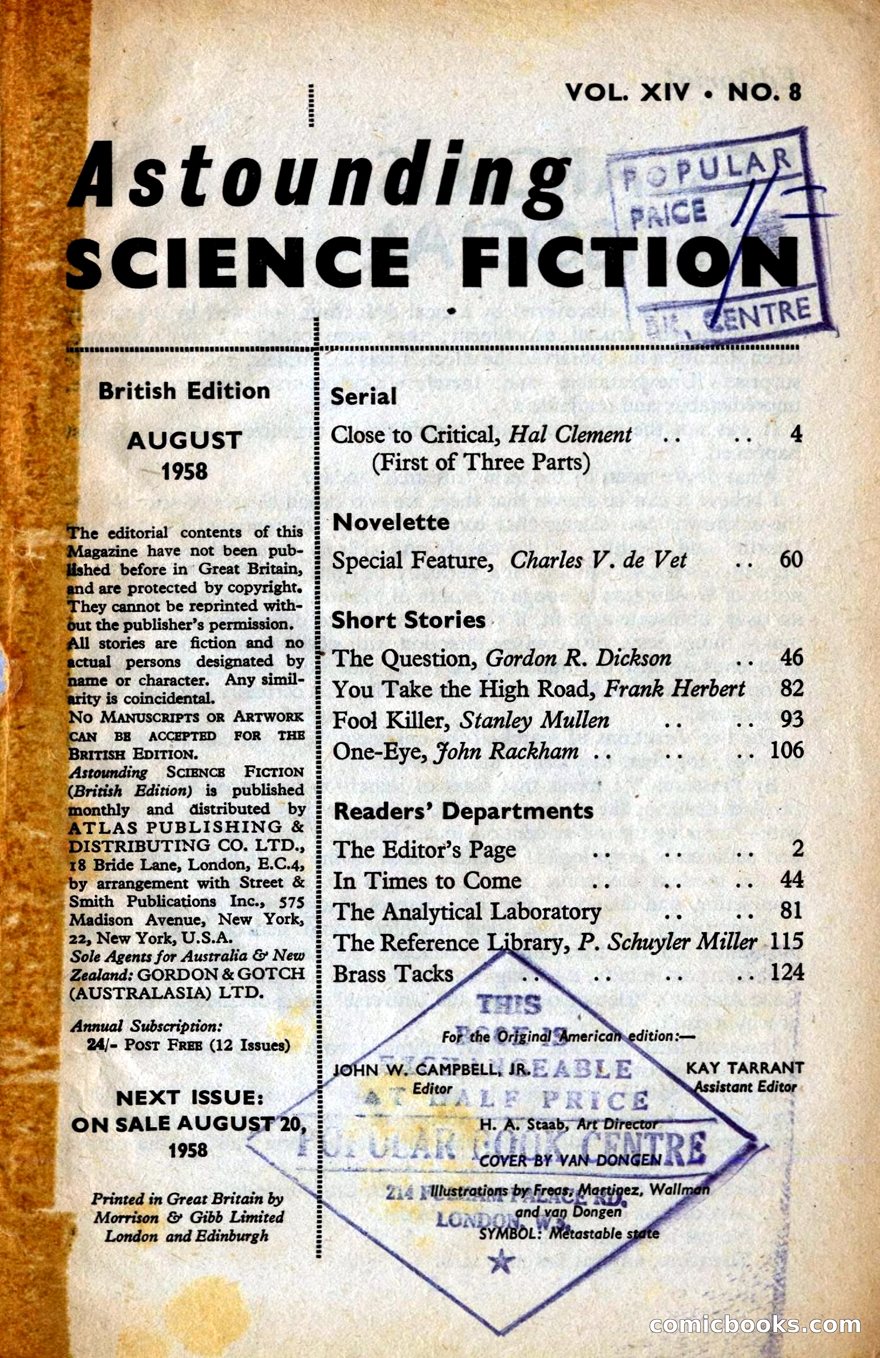 Astounding British Edition, August 1958 — page 3 of 132