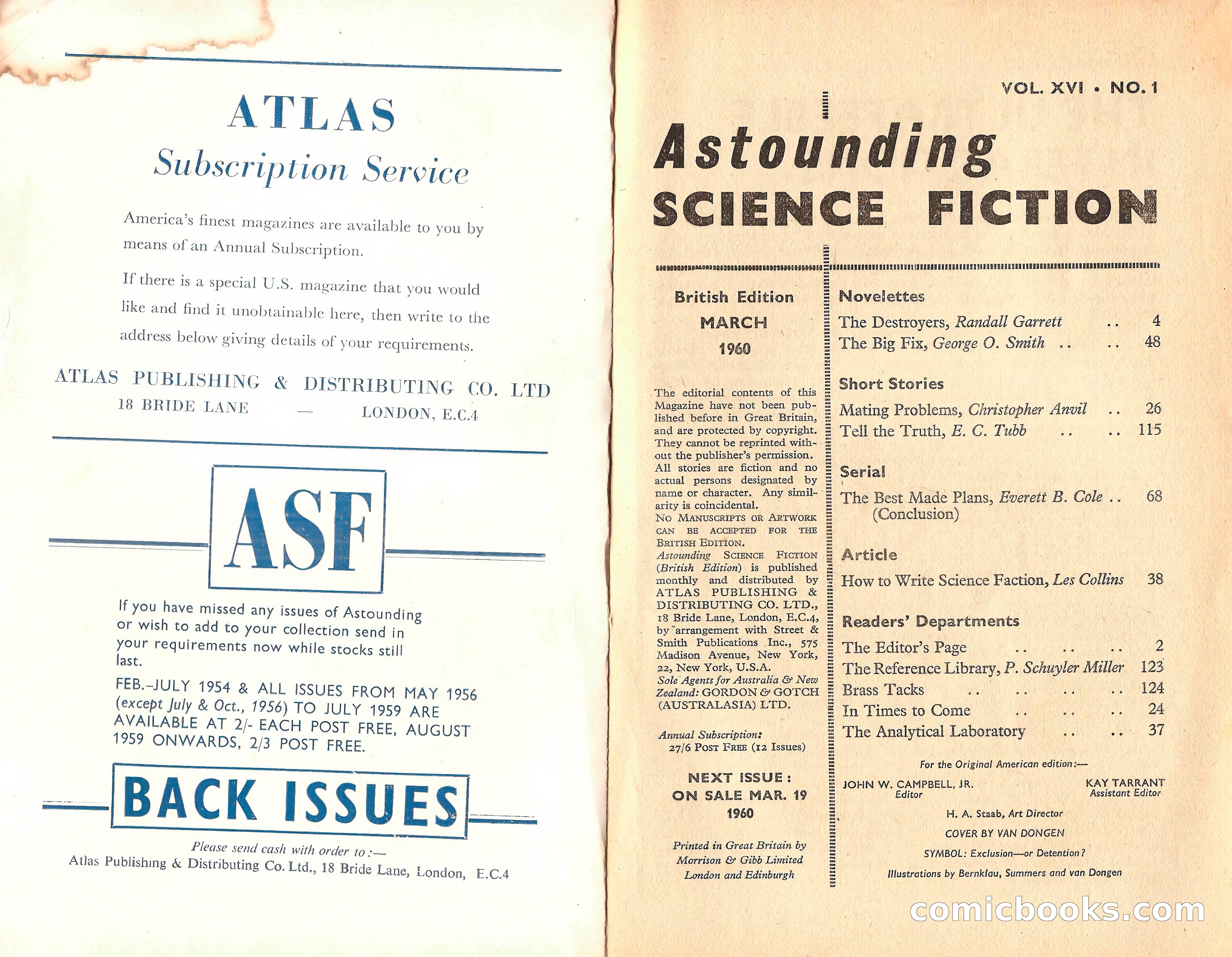 Astounding Science Fiction, March 1960 (British Edition) — page 2 of 67