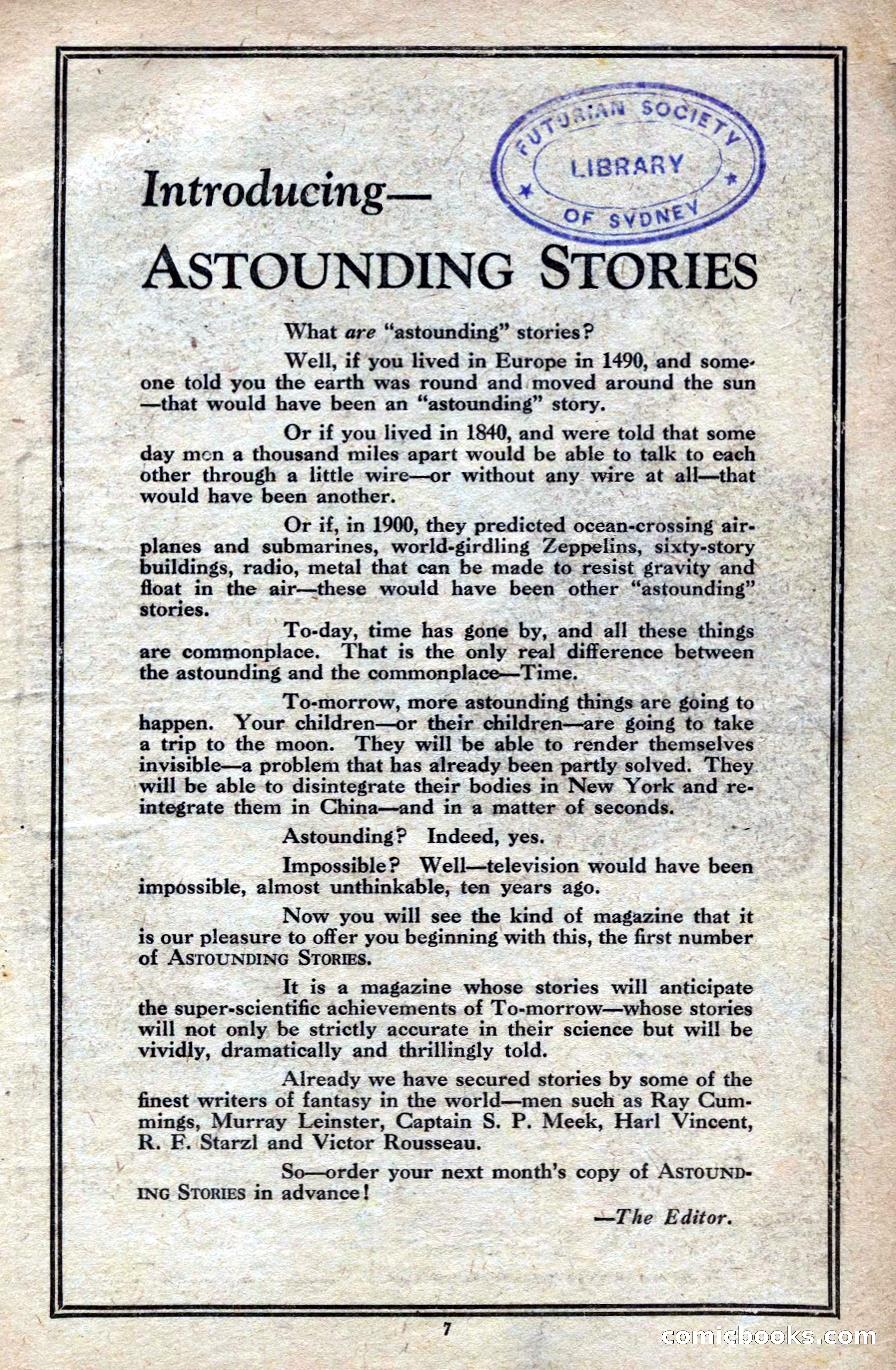 Astounding Stories of Super Science — page 9 of 148