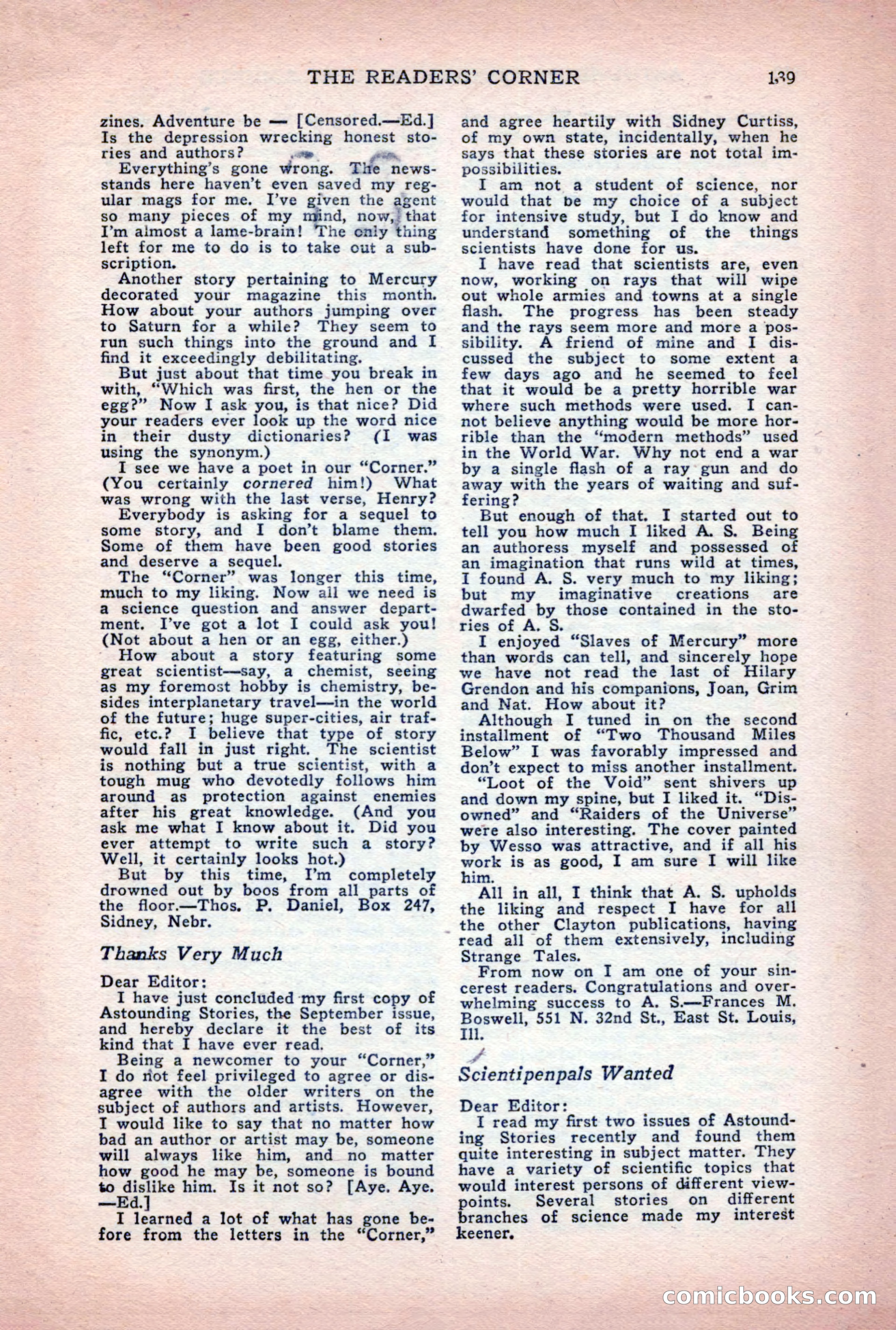 Astounding Stories of Super-Science, March 1933 — page 141 of 148