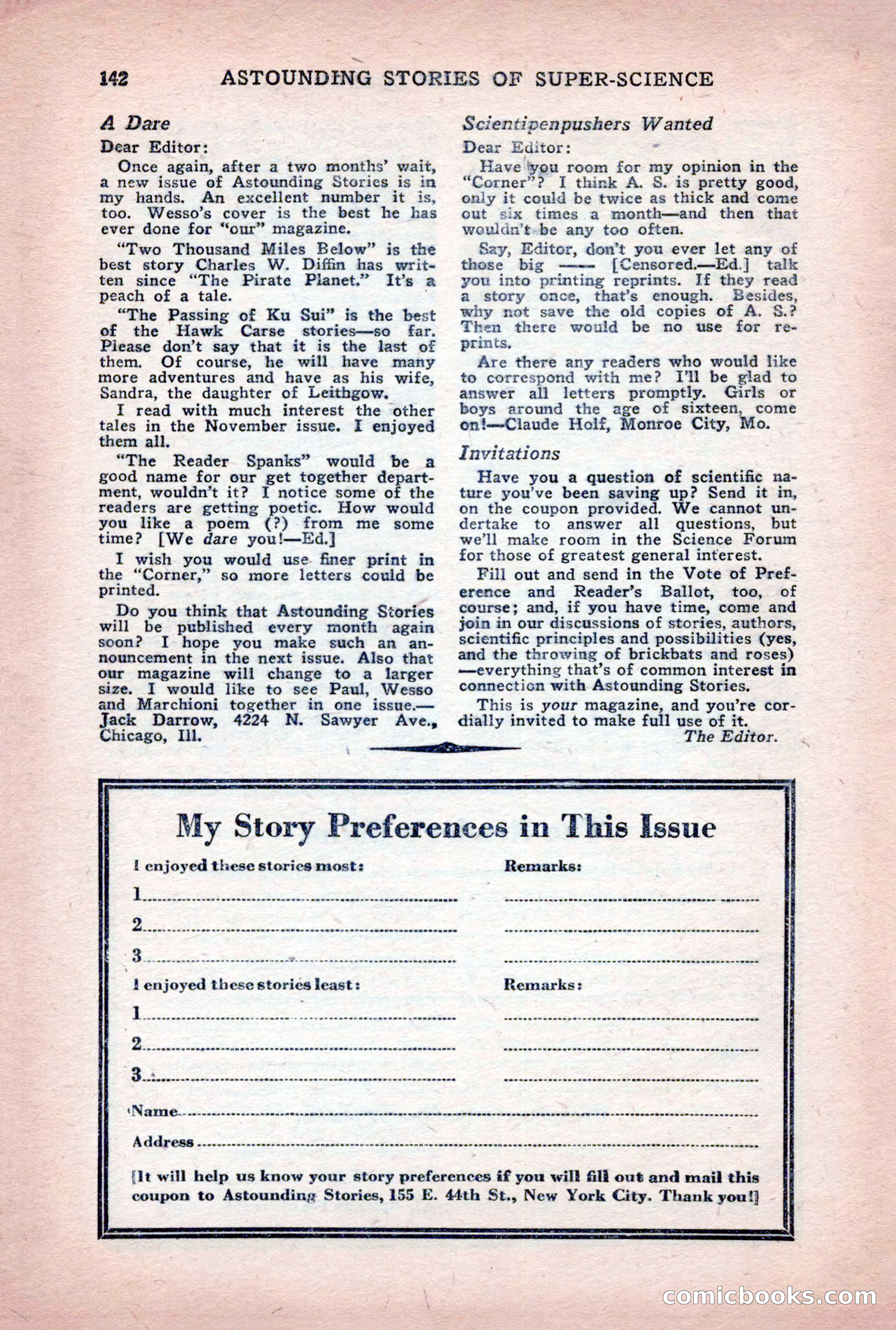 Astounding Stories of Super-Science, March 1933 — page 144 of 148