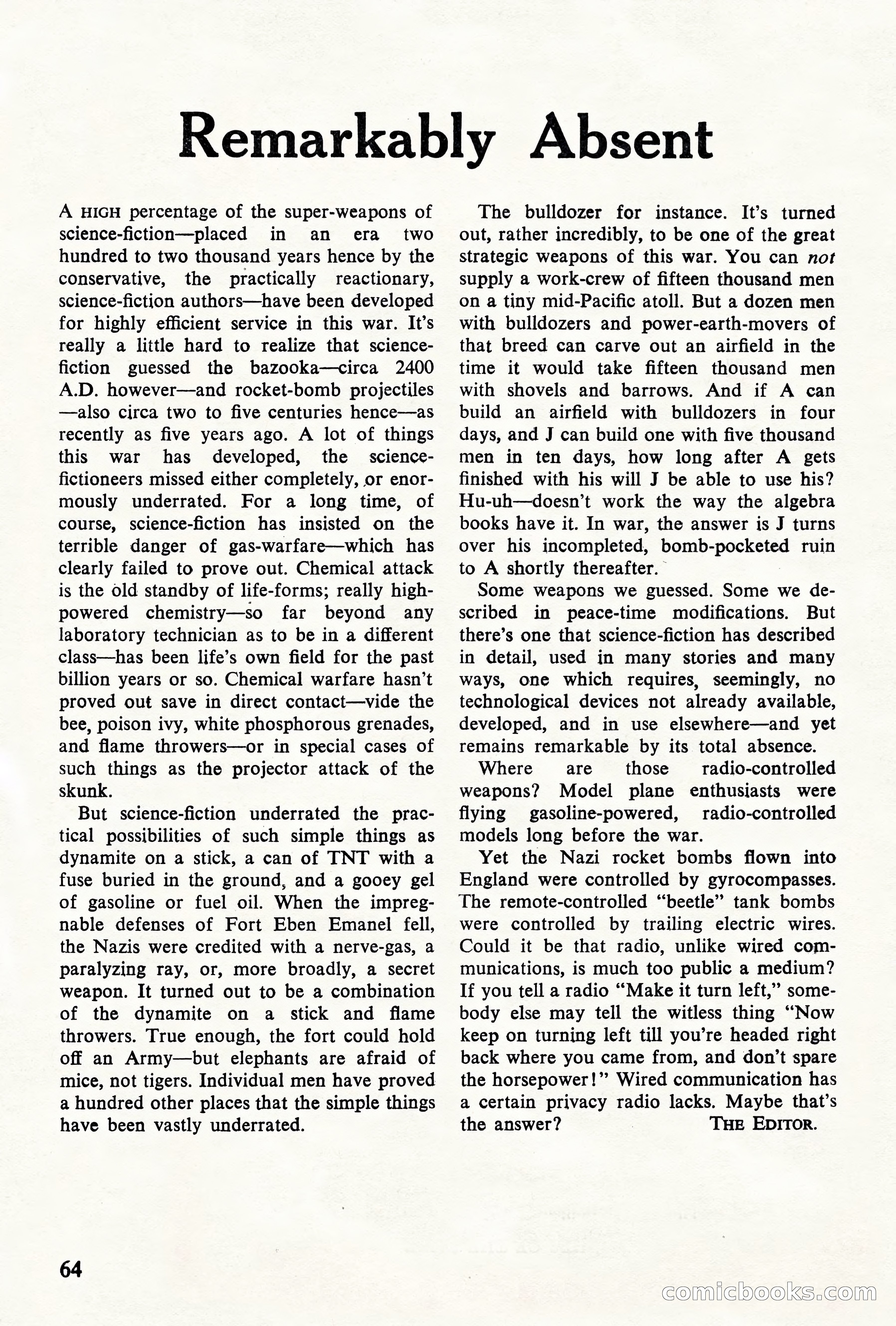 Astounding Science Fiction, British Edition, May 1945 — page 66 of 68