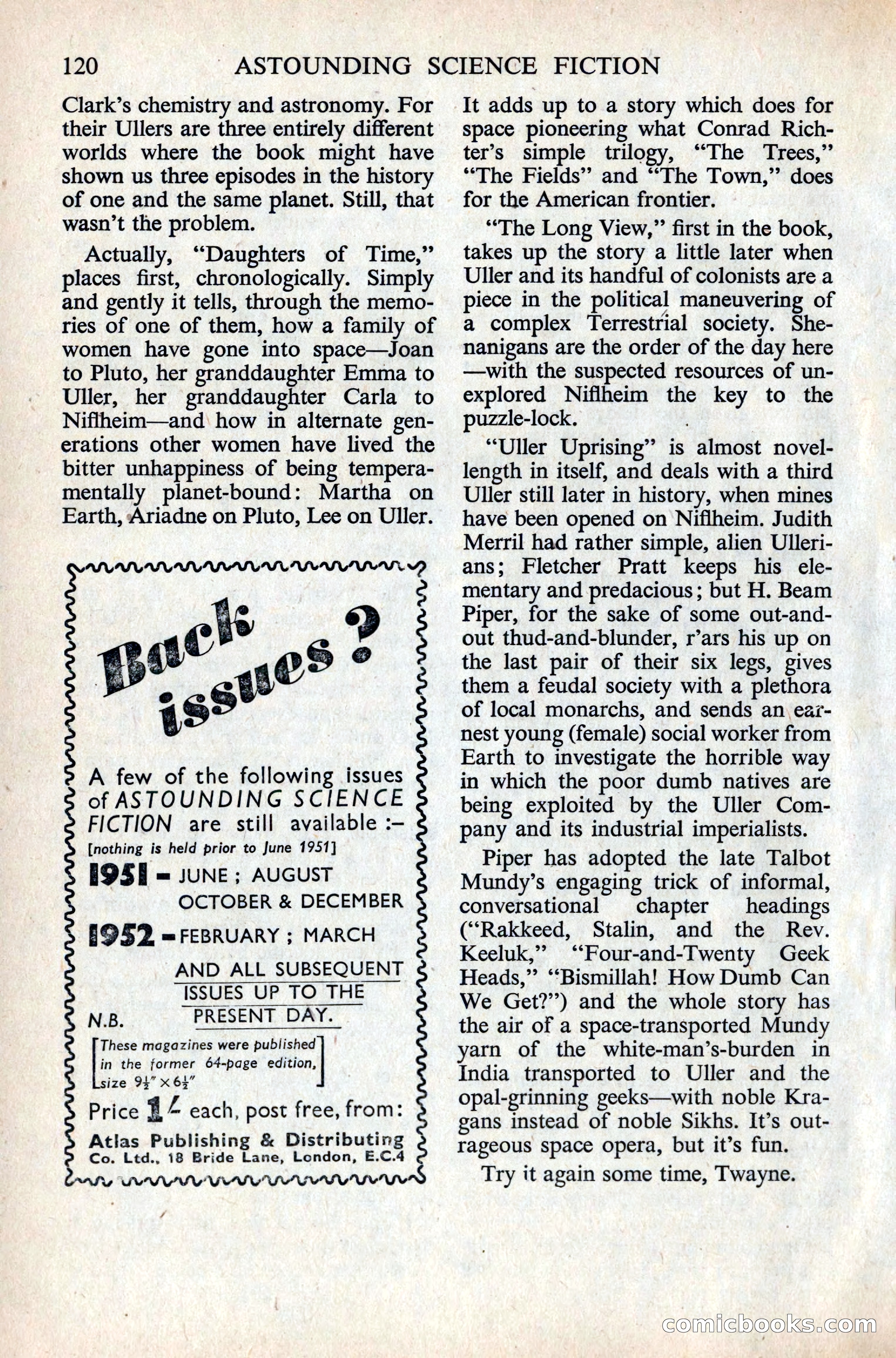 Astounding Science Fiction, British Edition — page 122 of 132