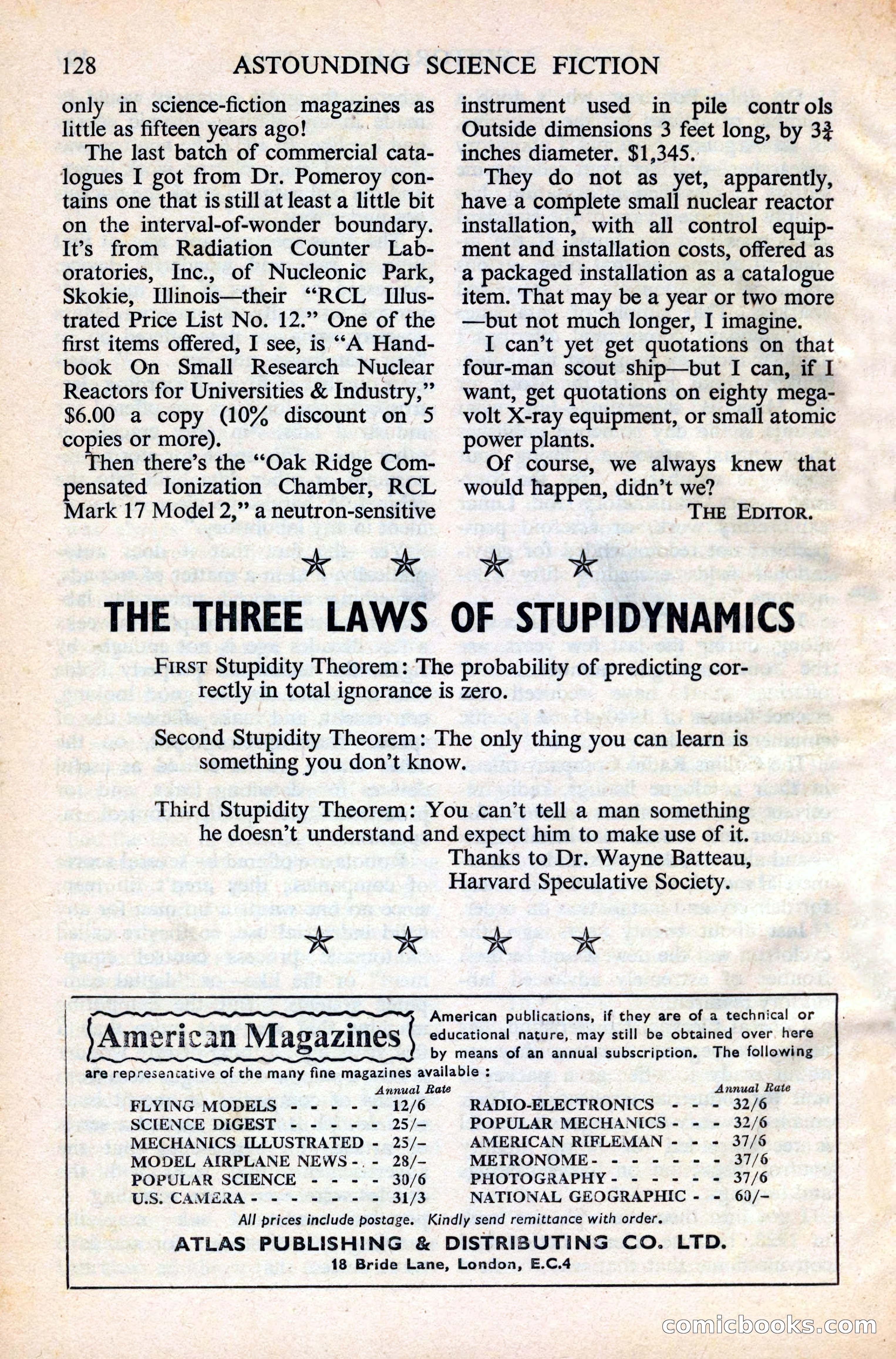 Astounding Science Fiction, British Edition — page 130 of 132