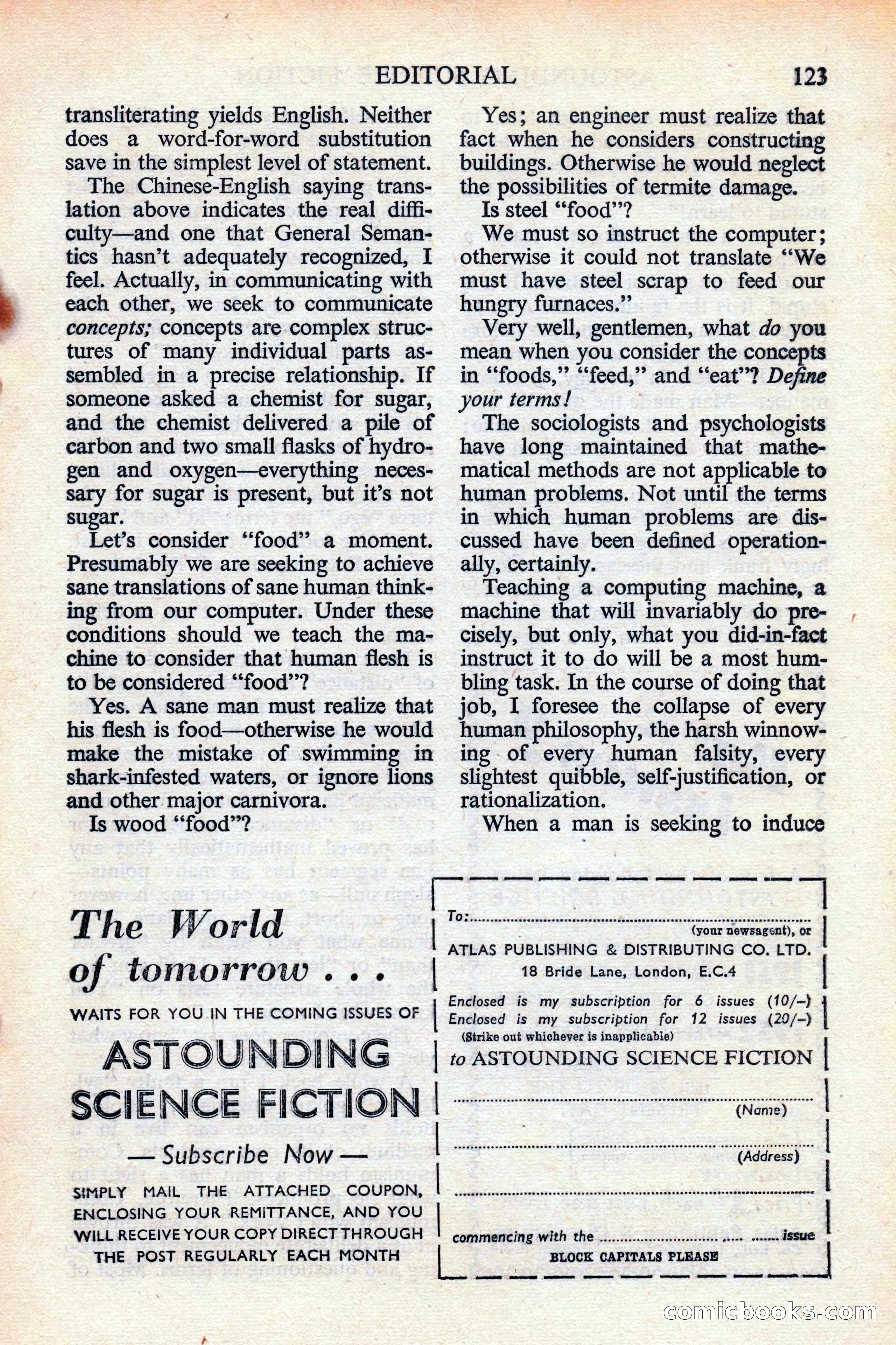 Astounding Science Fiction (British edition) — page 125 of 132