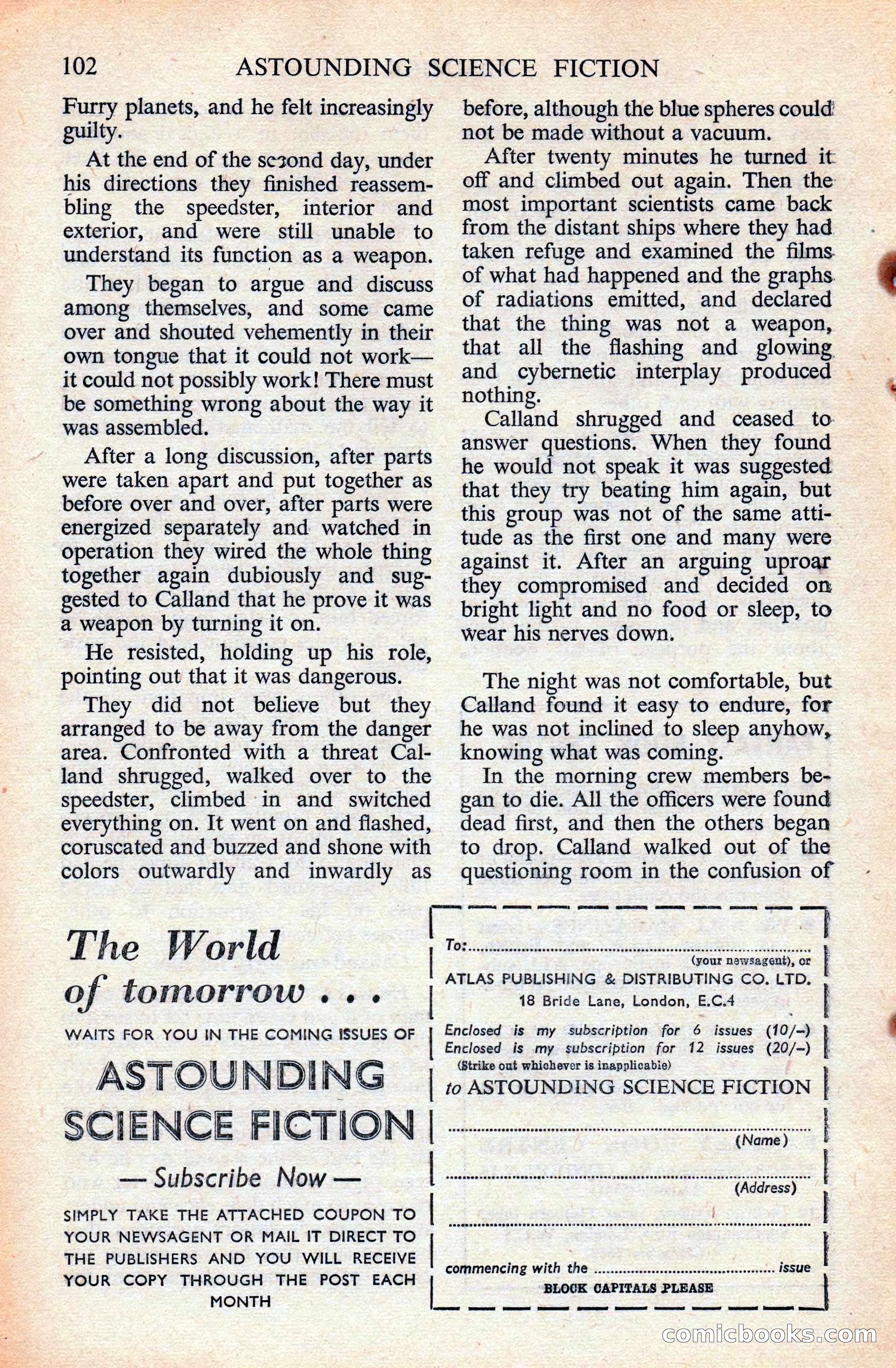 Astounding Science Fiction, British Edition — page 104 of 132