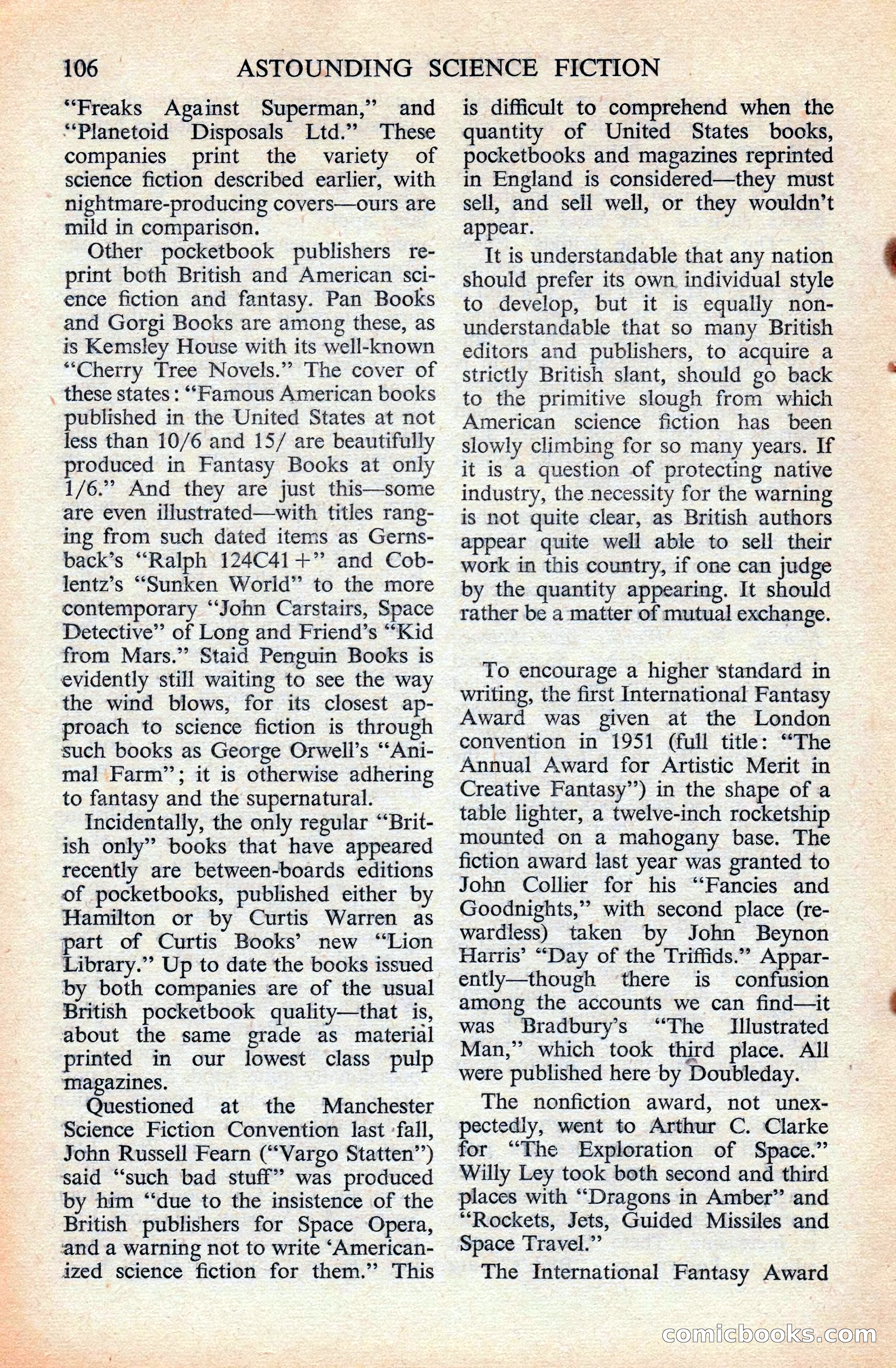 Astounding Science Fiction, British Edition — page 108 of 132