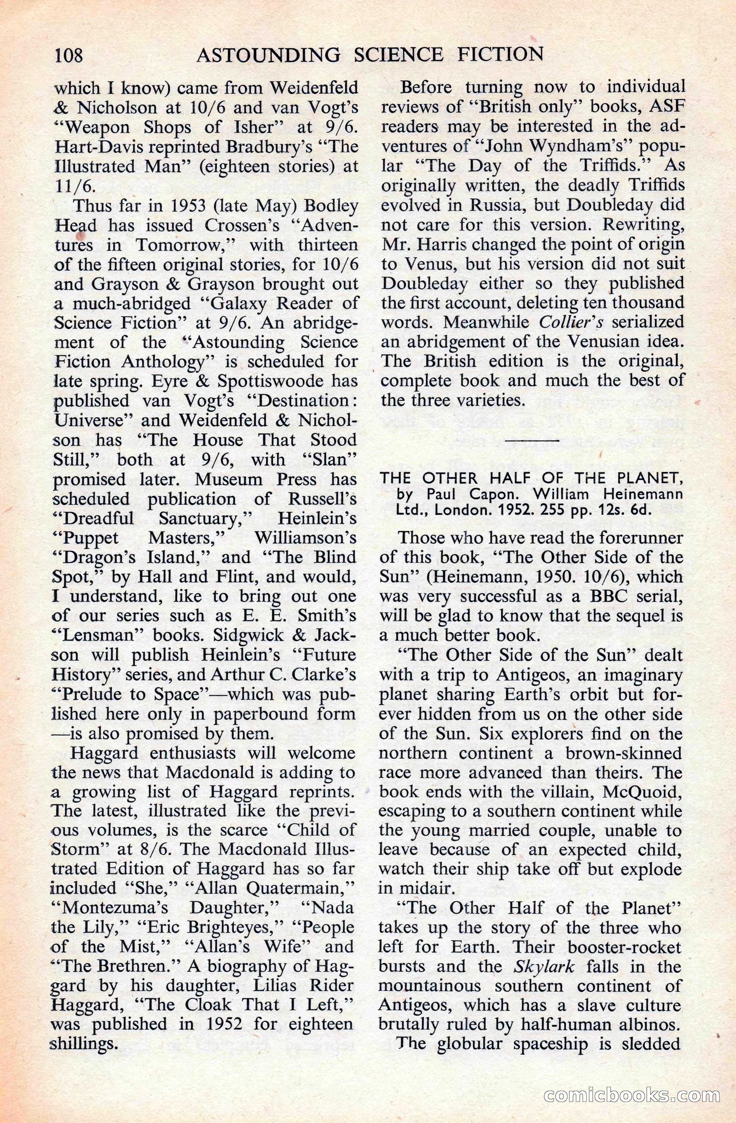Astounding Science Fiction, British Edition — page 110 of 132