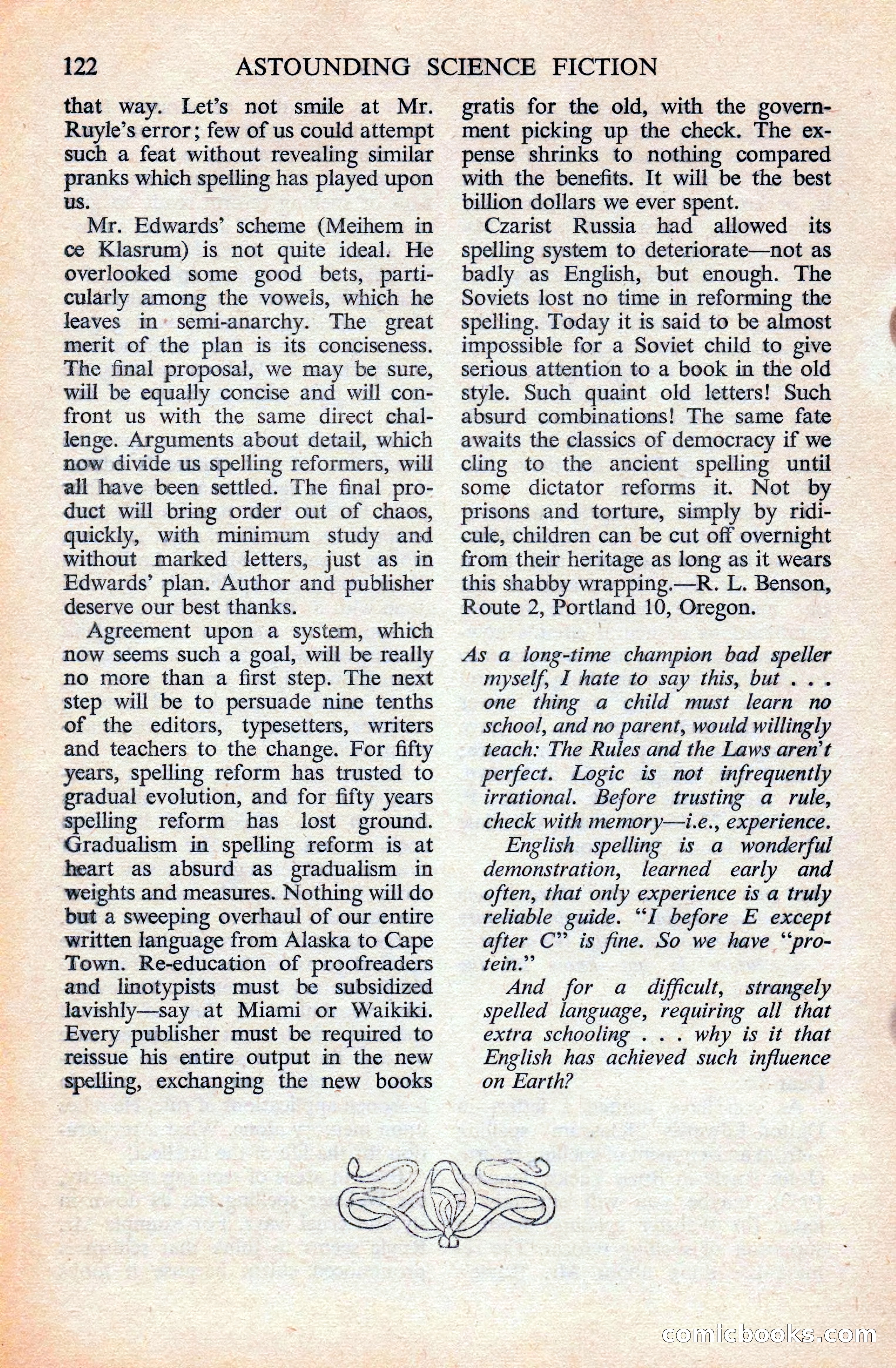 Astounding Science Fiction, British Edition — page 124 of 132