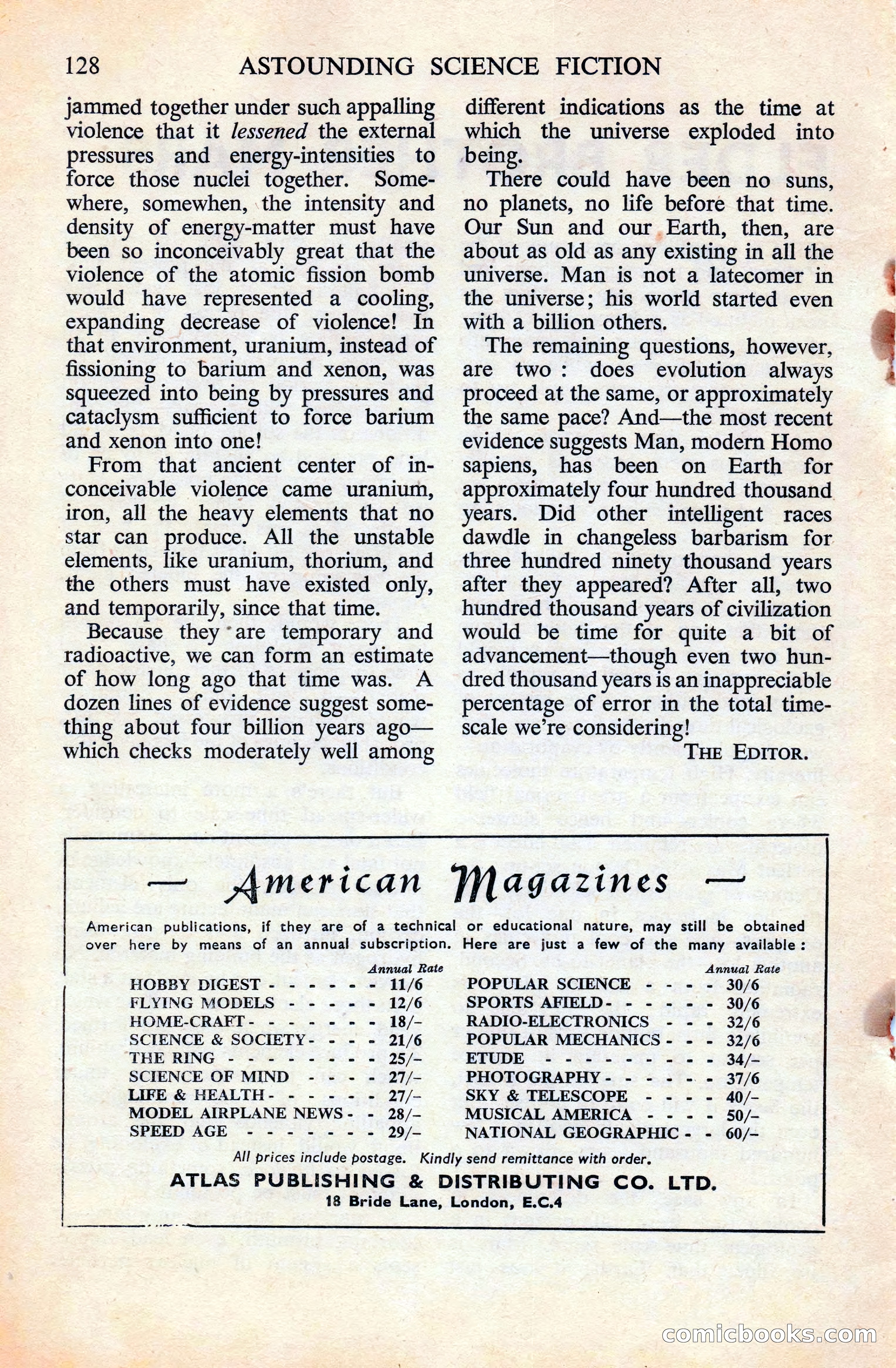 Astounding Science Fiction, British Edition — page 130 of 132