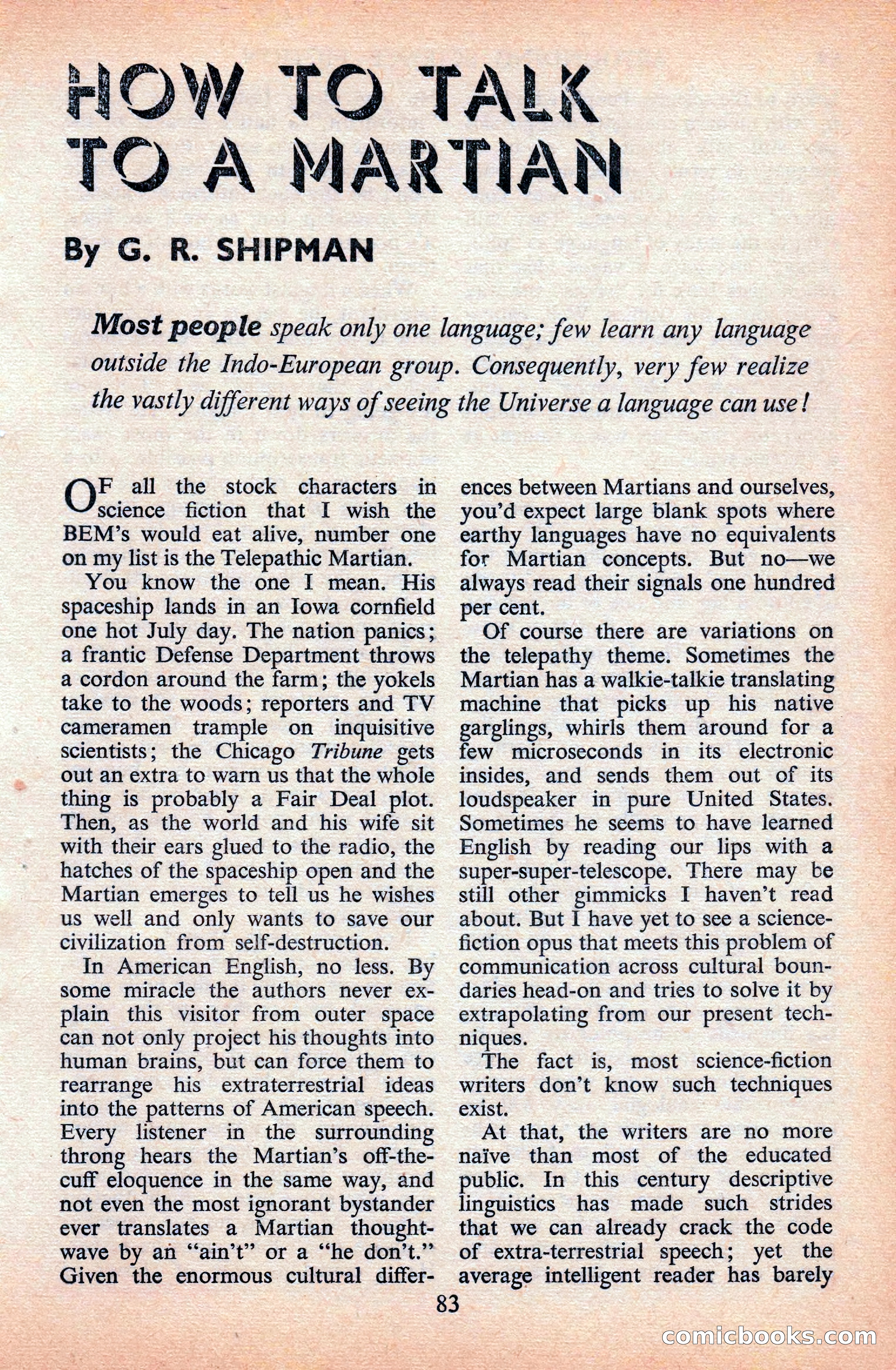 Astounding Science Fiction (British Edition) — page 85 of 133