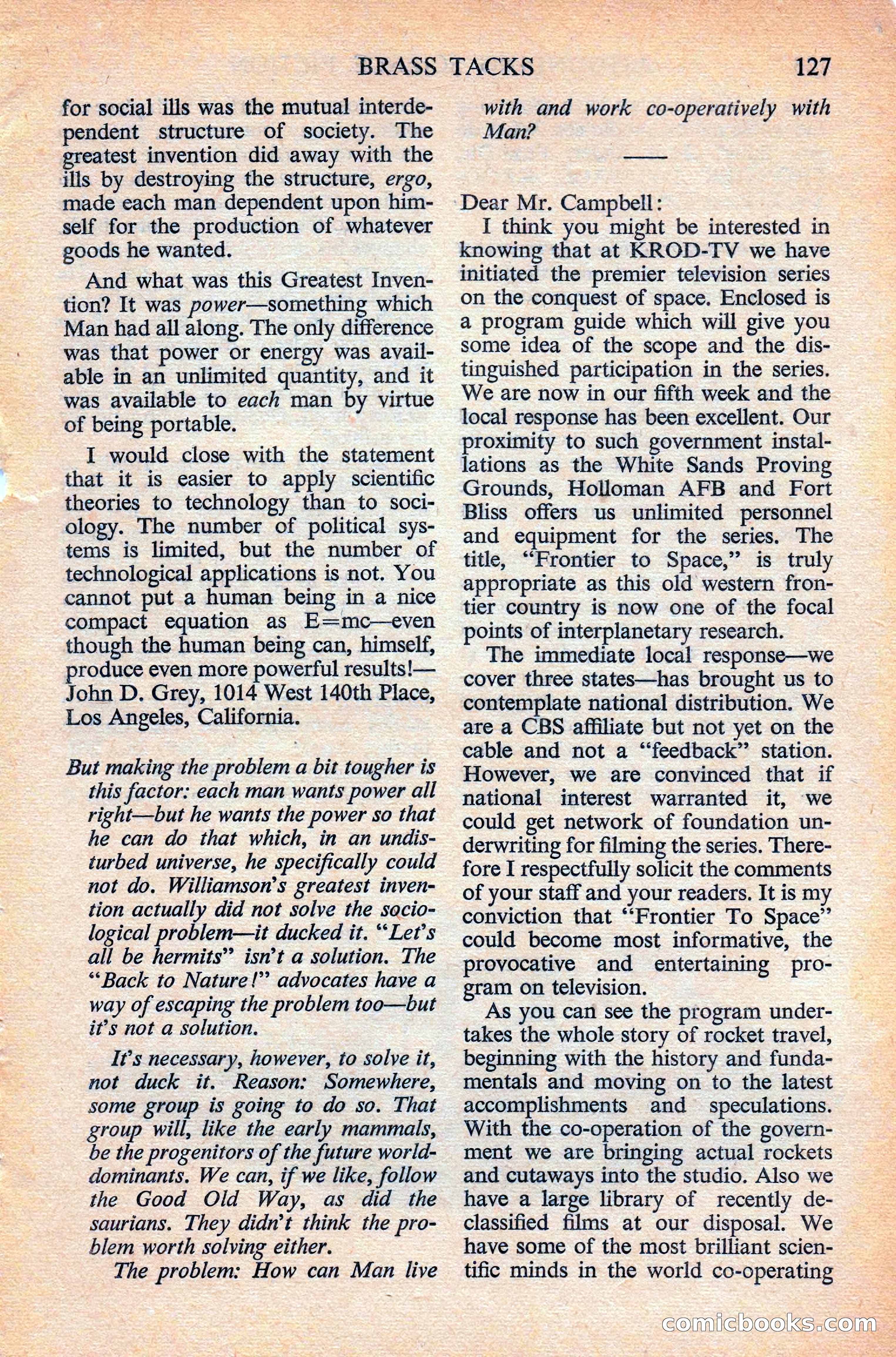 Astounding Science Fiction, British Edition — page 129 of 132